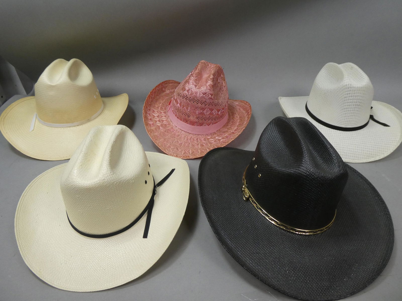 Lot 5 Vintage Straw Cowboy Western Hats Stetson Bailey Cattleman etc (1 of 11)