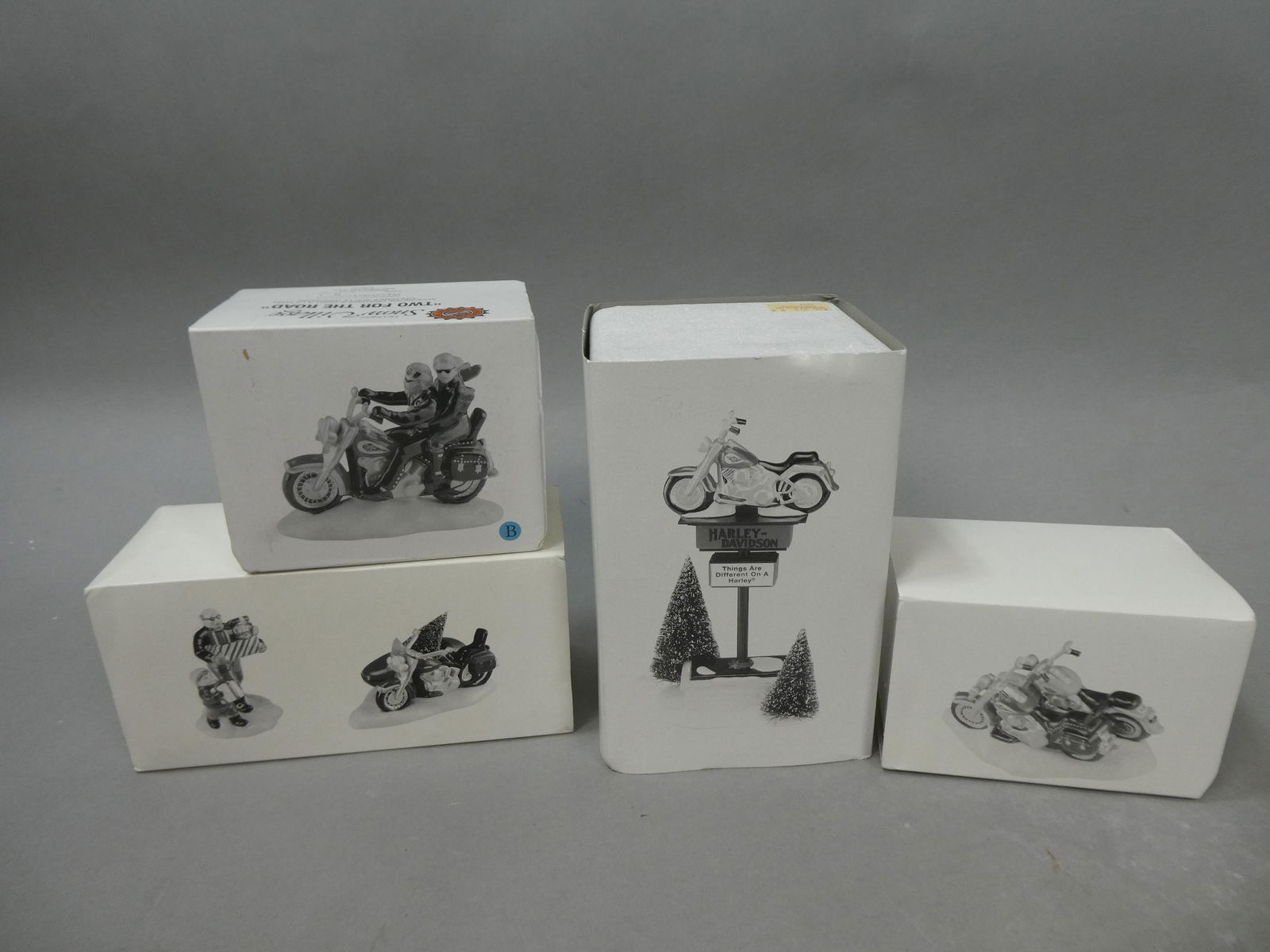 Lot 4 Department 56 Snow Village Harley Davidson Items (1 of 9)