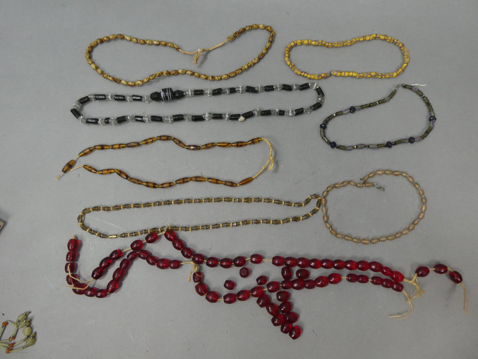 Lot 8 Antique Venetian Glass African Trade Assorted Beaded Necklaces: Lot 8 Antique Venetian Glass African Trade Assorted Beaded Necklaces. Condition:One has loose beads, normal wear with age and use Shipping:We offer in-house shipping. Item(s) will be packed after invo