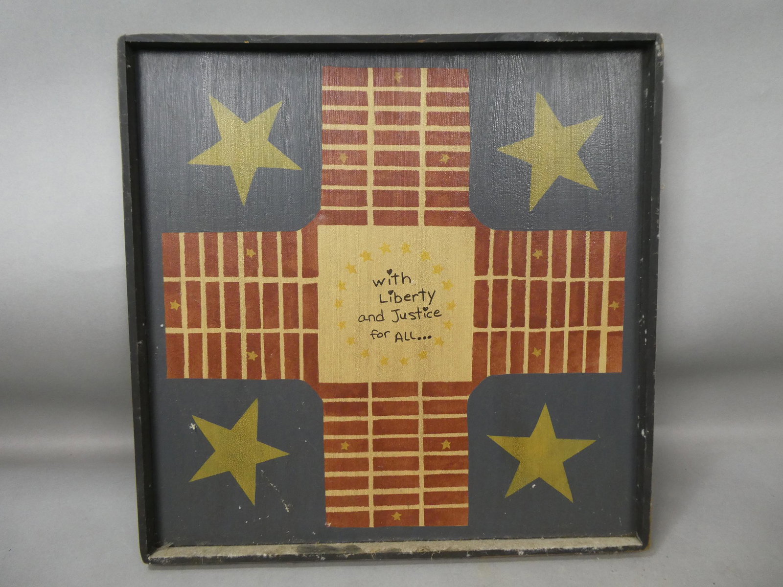 Antique Folk Art Primitive Hand Painted Game Board in Frame: Antique Folk Art Primitive Hand Painted Game Board in Frame. Measurements in inches: 19 1/2 square Condition:Mild wear with age Shipping:We offer in-house shipping. Item(s) will be packed after invoic