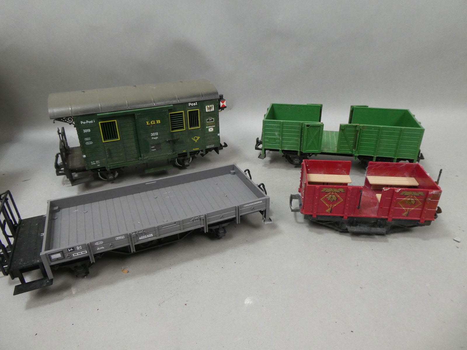 Lehmann LGB G Scale Lot 4 Train Cars 3019 Box Car 1995 4021 4023 X05 Gondola (1 of 11)