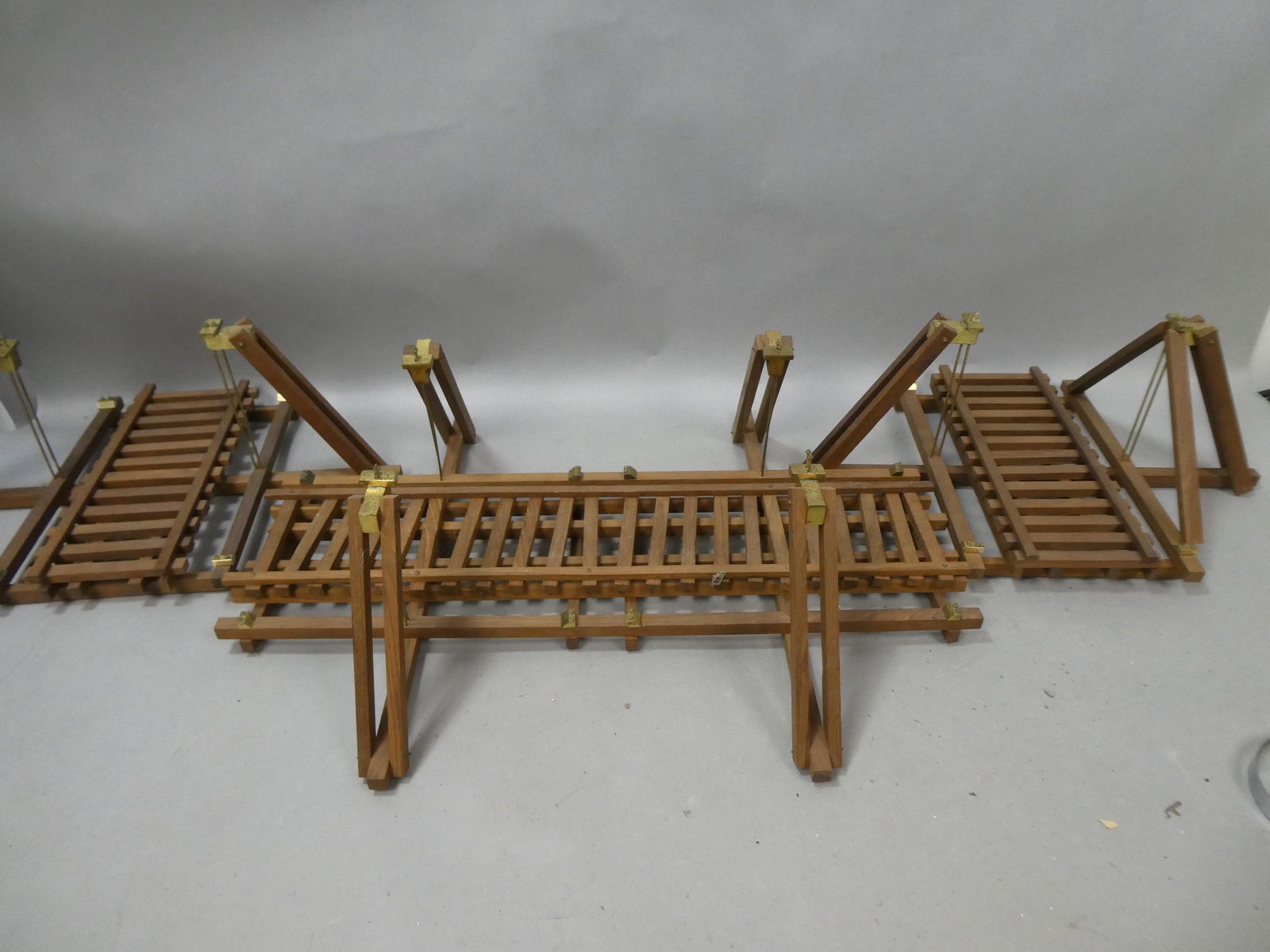 Vintage Unmarked Wood & Brass G Scale Railroad Train Bridge (1 of 6)