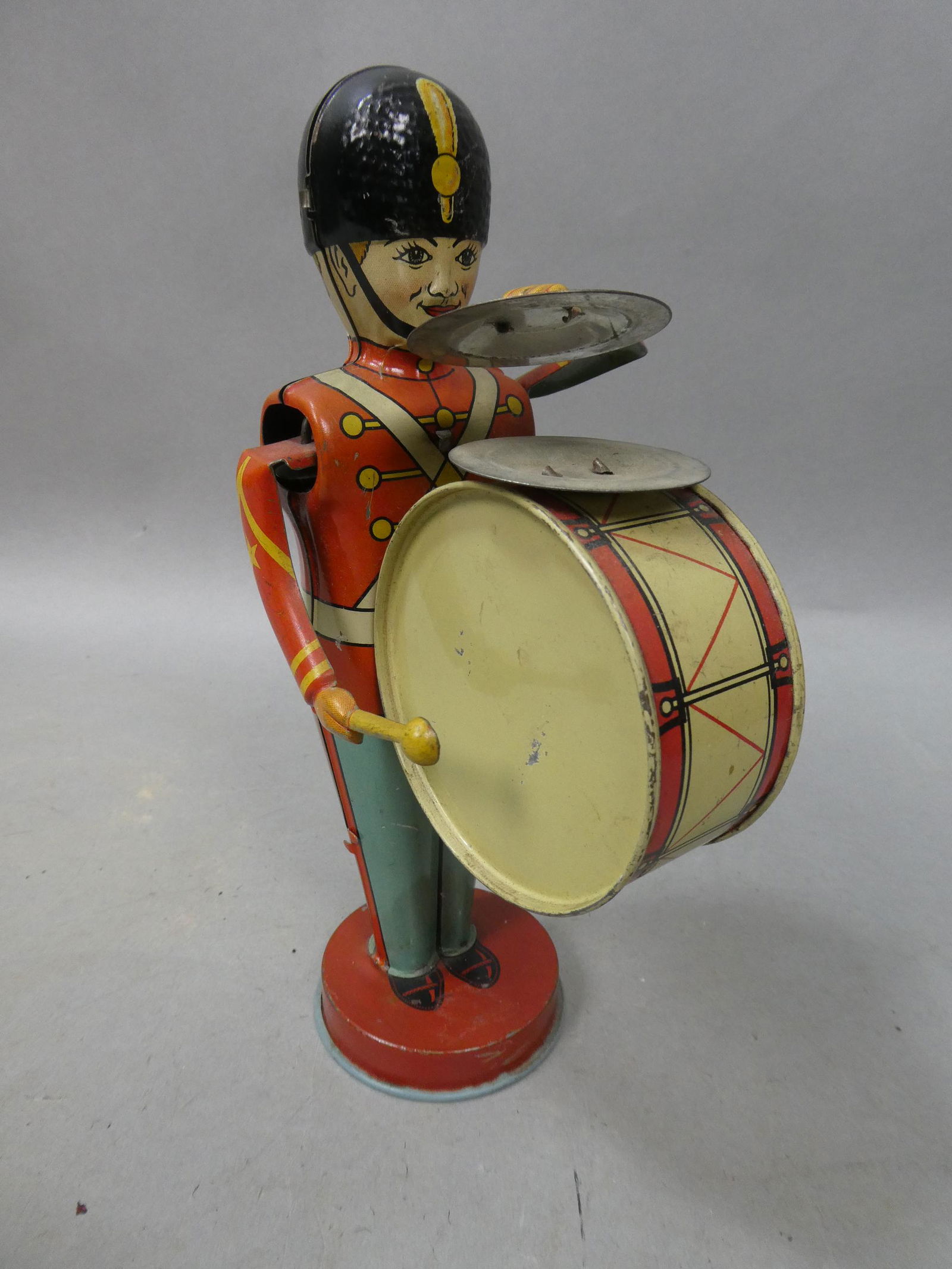 1930's J Chein Tin Litho Wind-up Drummer Boy Parade Soldier (1 of 6)