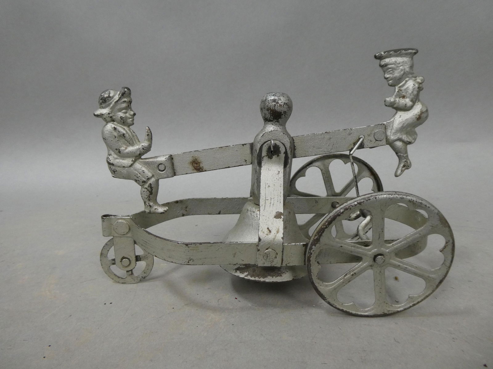Antique c1870 Metal Bell Teeter Tooter Pull Toy (1 of 8)