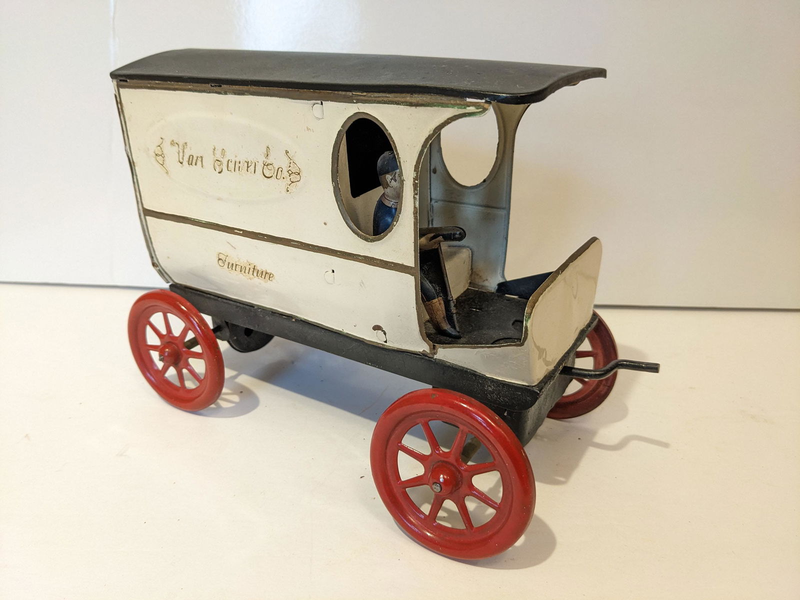 Prewar AC Gilbert Painted Tin Wind Up Delivery Van (1 of 7)