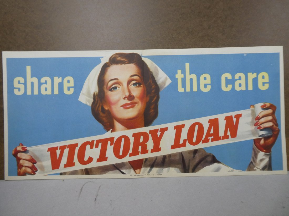 WWII Original Propaganda Poster 1945 Share the Care Nurse (1 of 8)