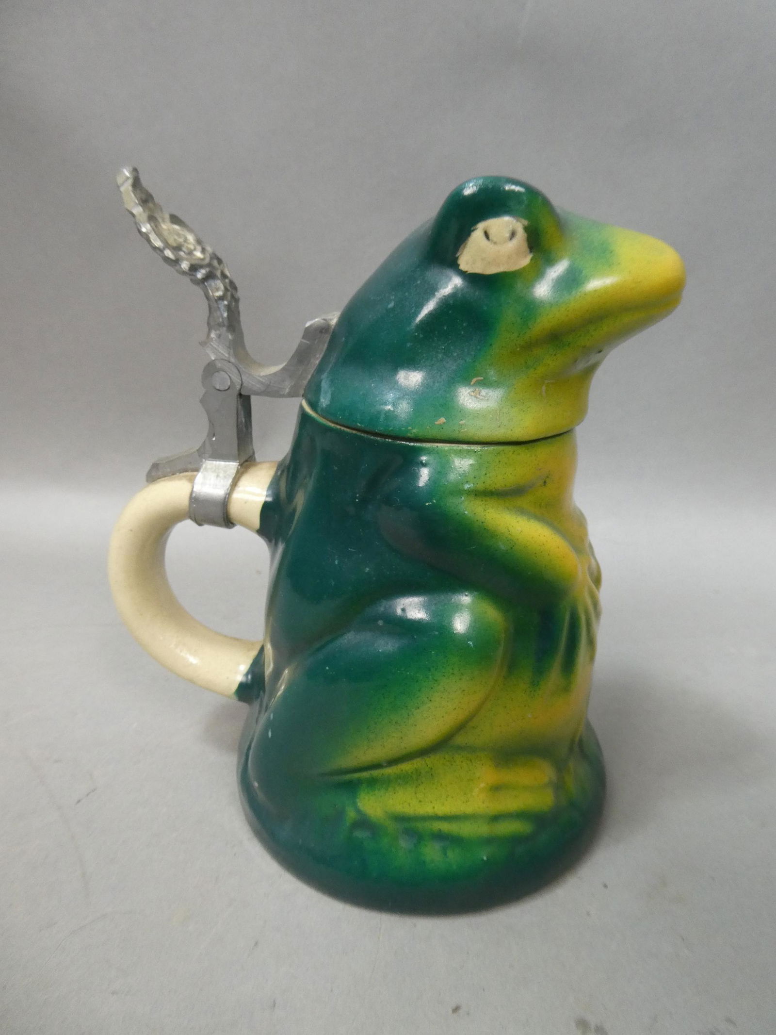 Vintage German Green Frog Shaped Ceramic Beer Stein #849 (1 of 7)