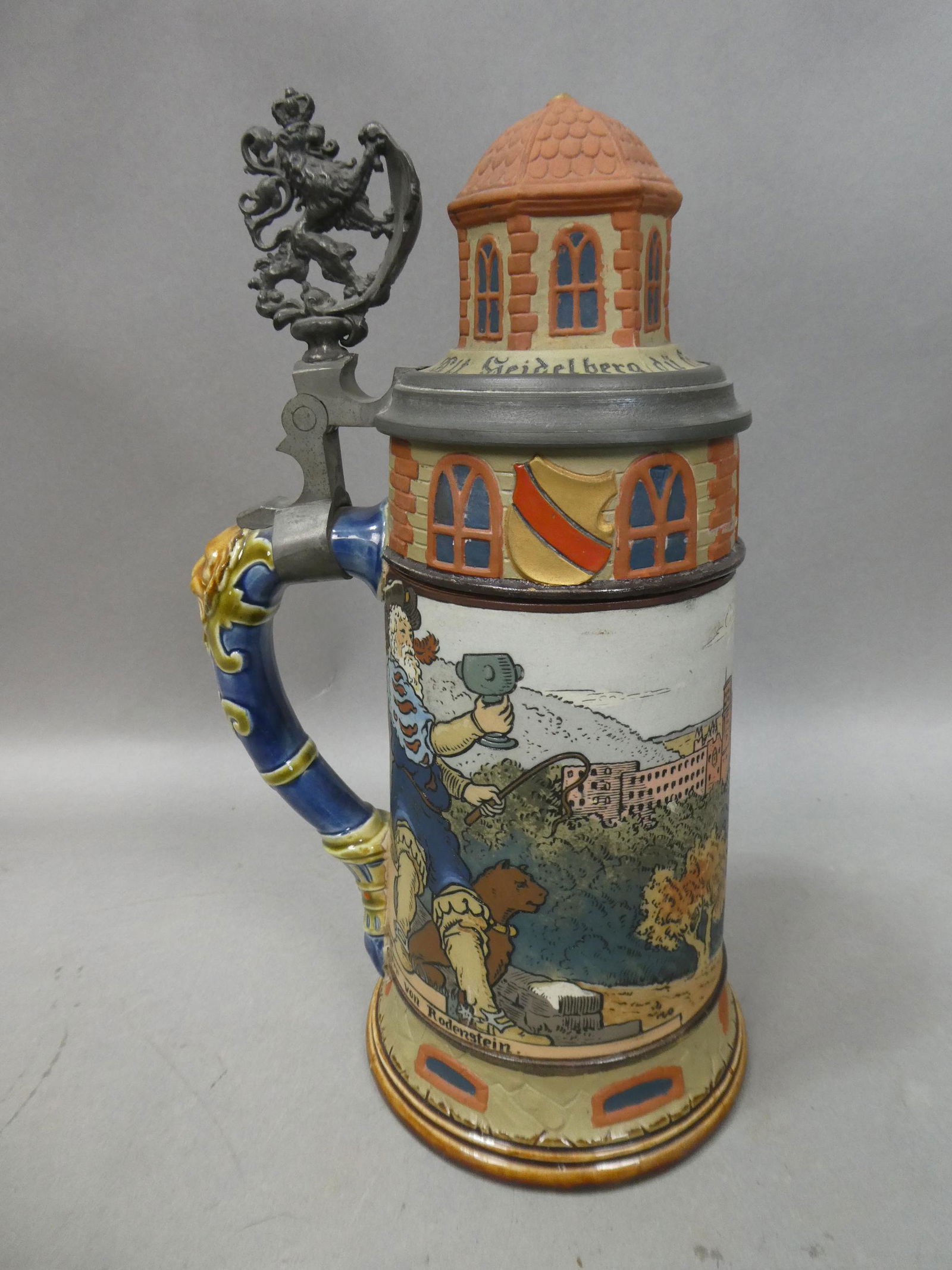 Vintage Villeroy & Boch Mettlach Etched .5L Beer Stein Von Rodenstein (1 of 6)