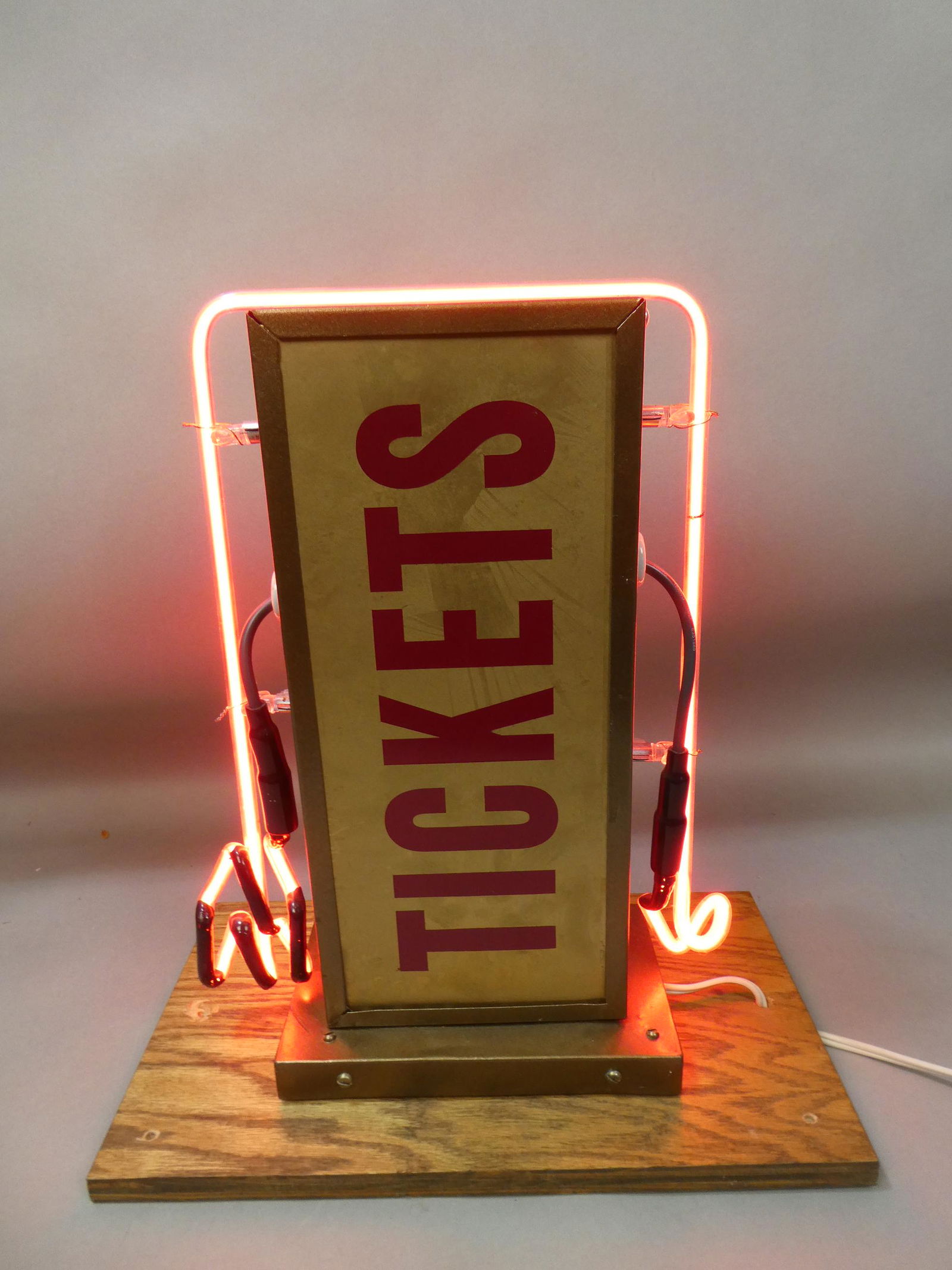 Antique Baggage Tickets Train Bus Station Neon Double Sided Sign (1 of 6)