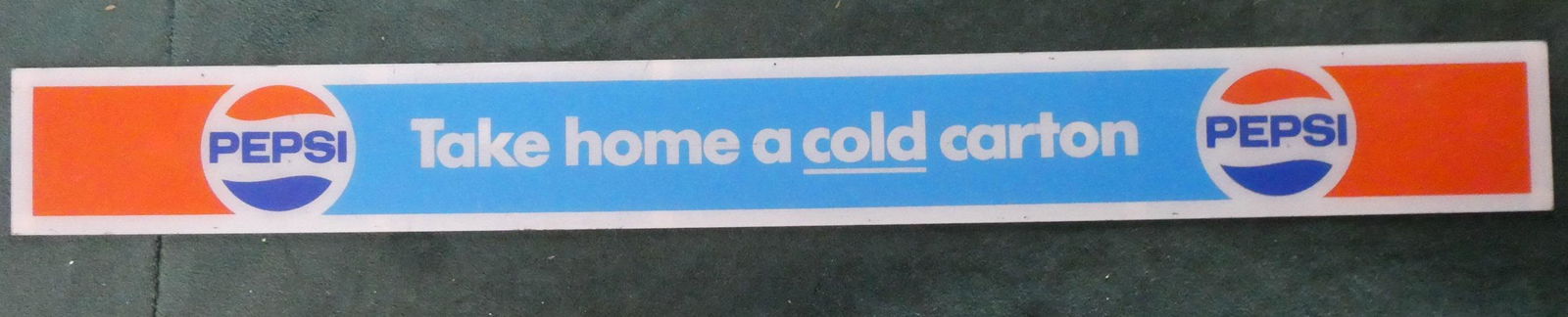 Vintage Hard Plastic 6 Foot Long Pepsi Cola Sign Take Home a Carton (1 of 8)