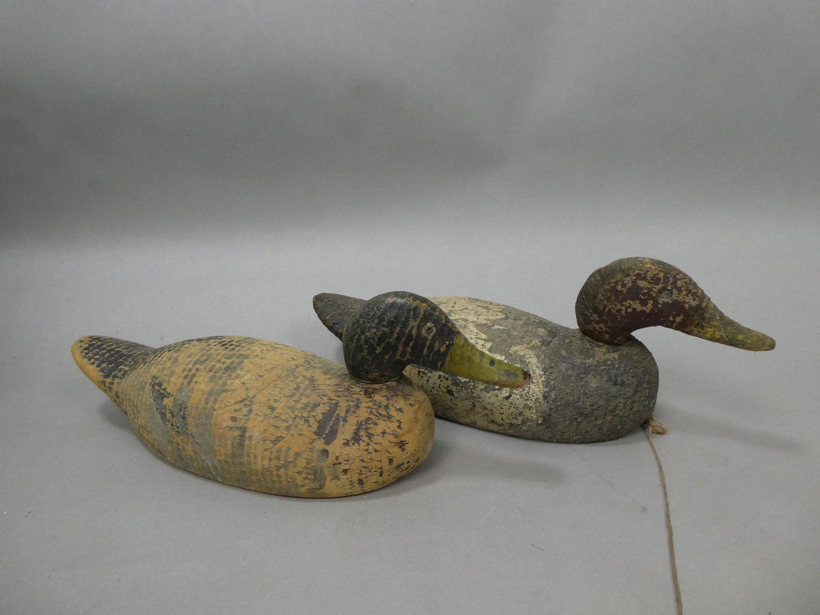 Pair Antique Carved Wood Hunting Duck Decoys (1 of 5)