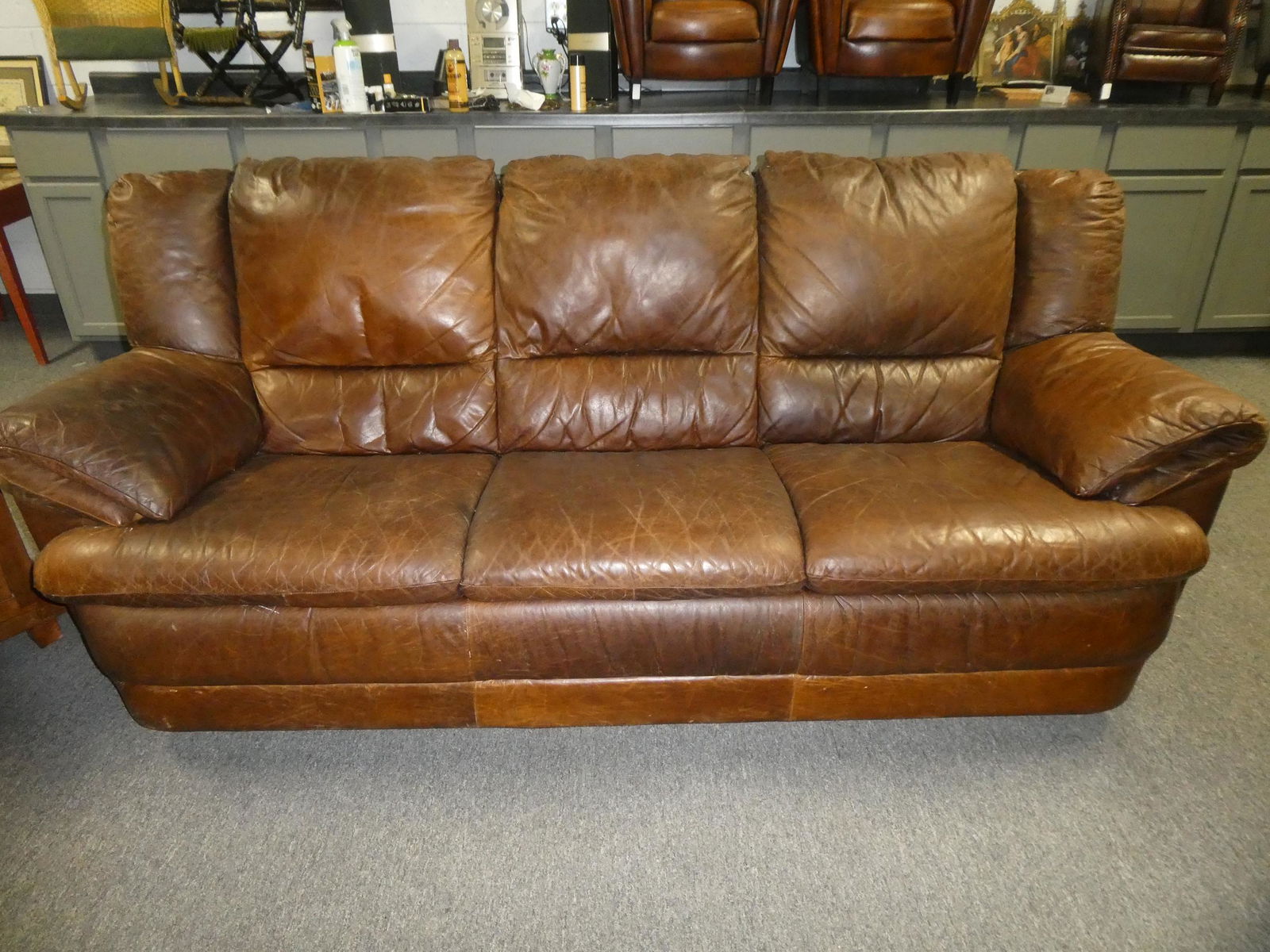 Vintage natuzzi online leather sofa