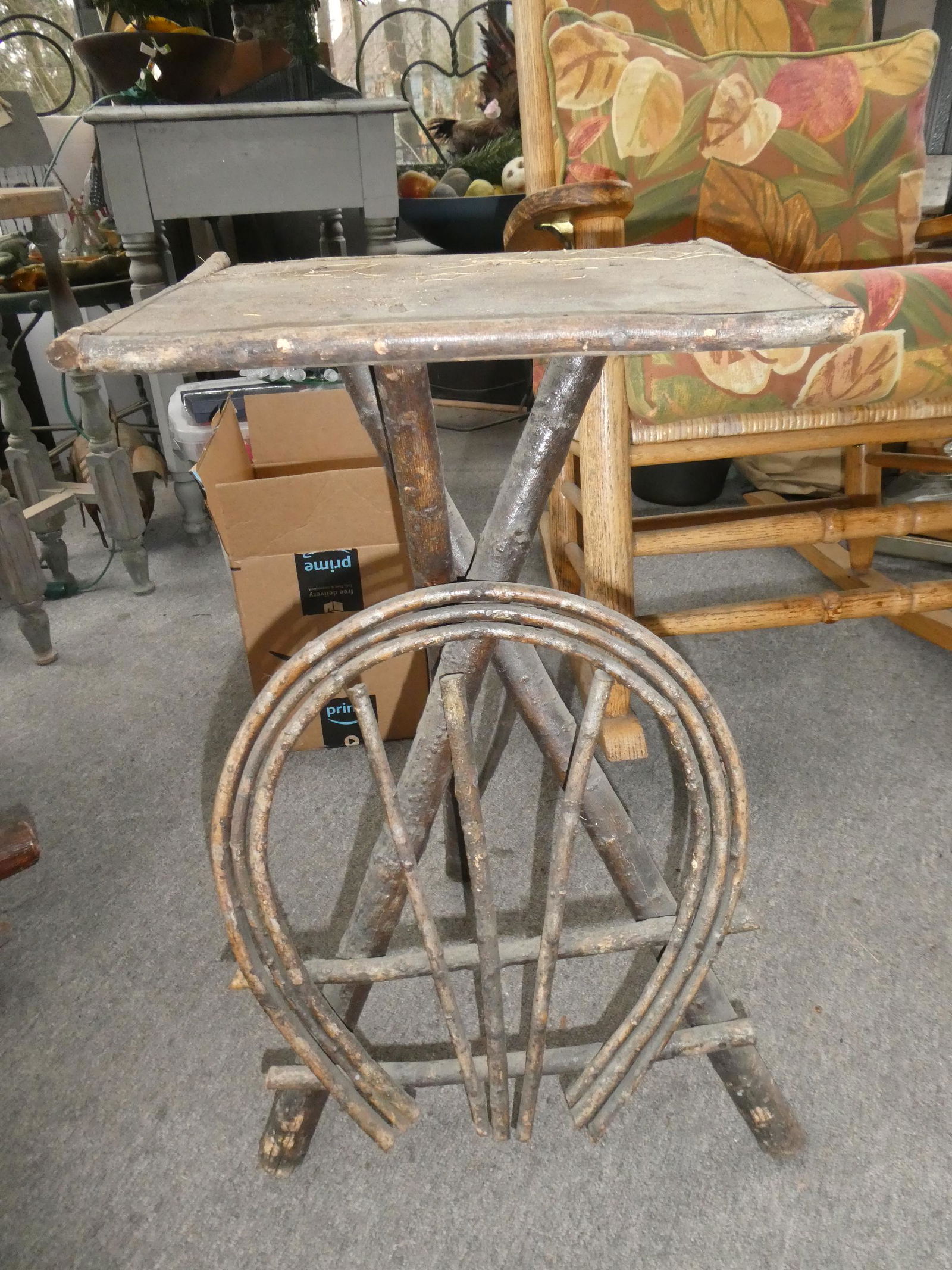 Willow Style Twig & Log Sunroom Plant Stand Table (1 of 6)