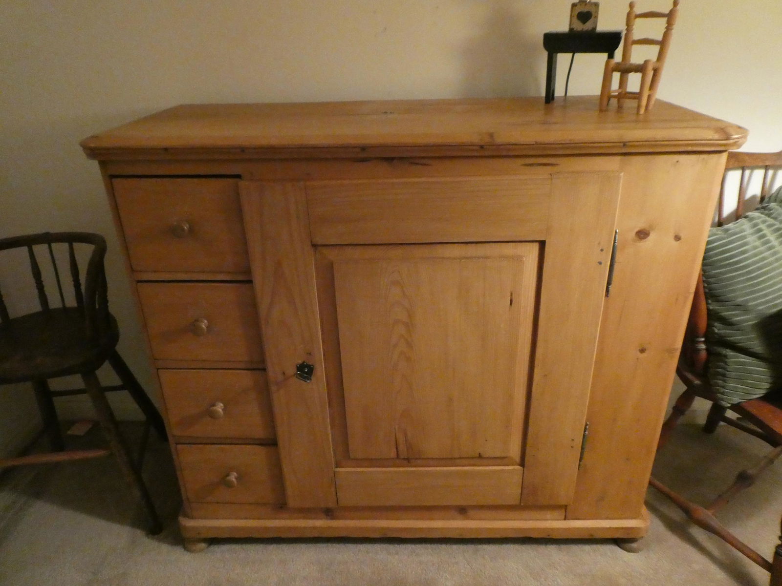 German Country Pine Bread Trunk Cabinet (1 of 6)