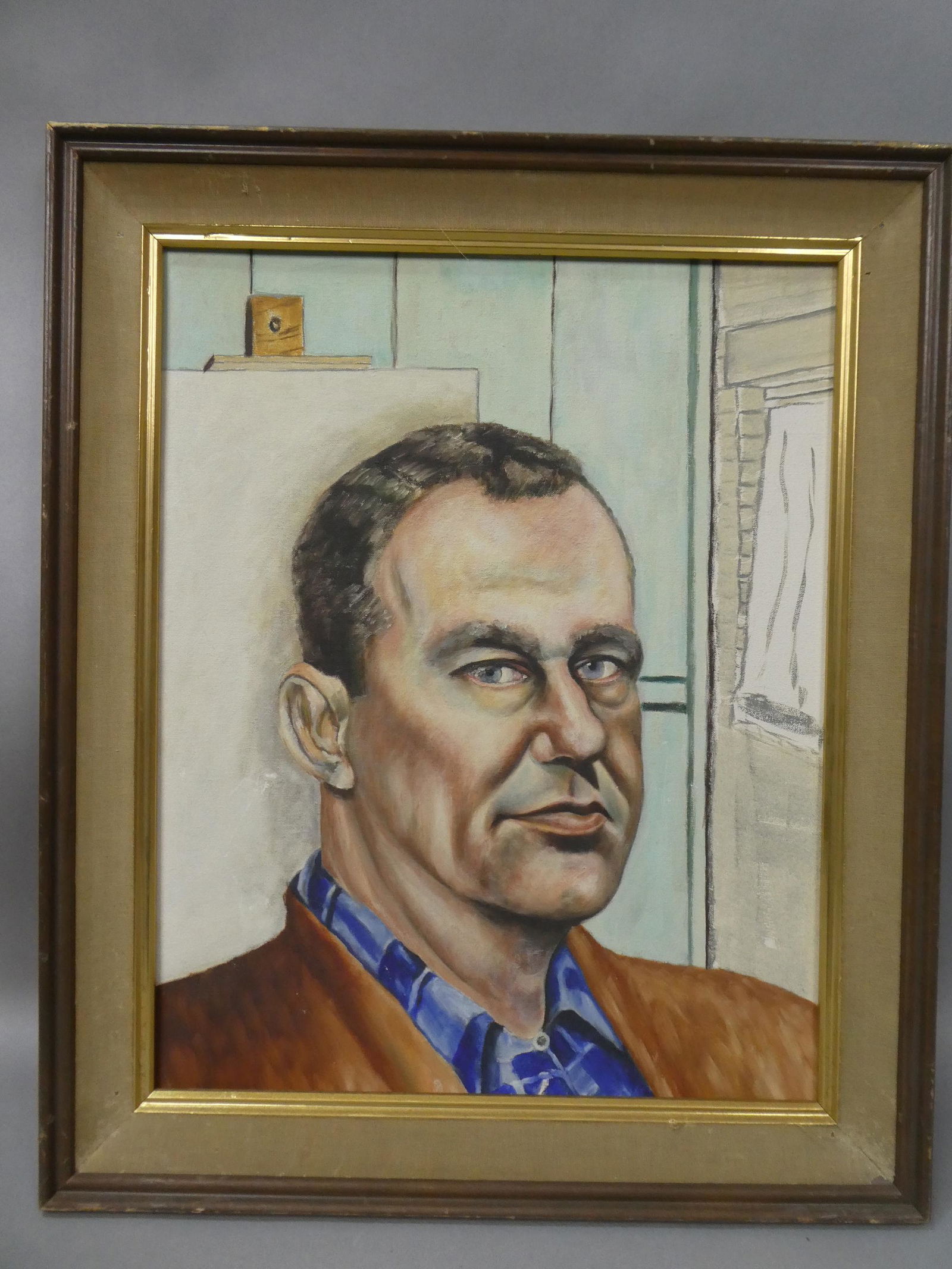 Mid-Century Unsigned Portrait of Man Oil Painting (1 of 10)