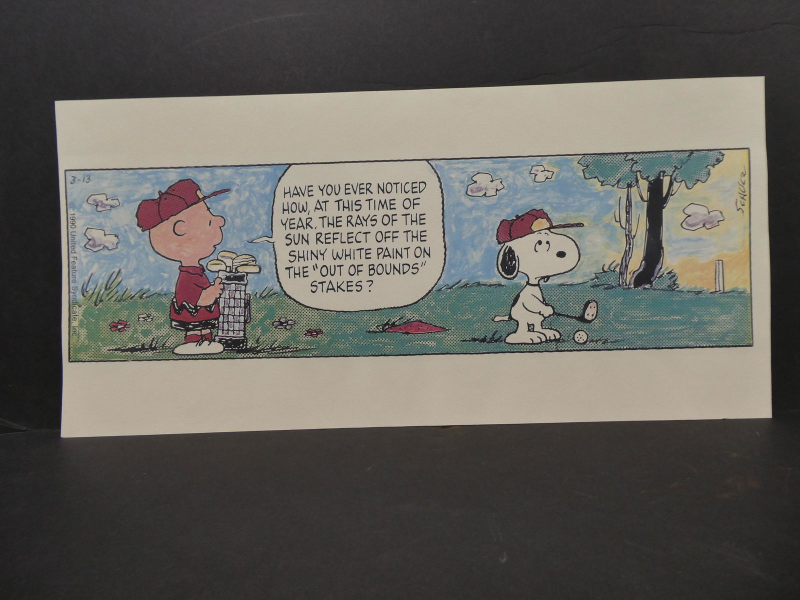 1990 Peanuts Snoopy & Charlie Brown Gold Lithograph (1 of 6)