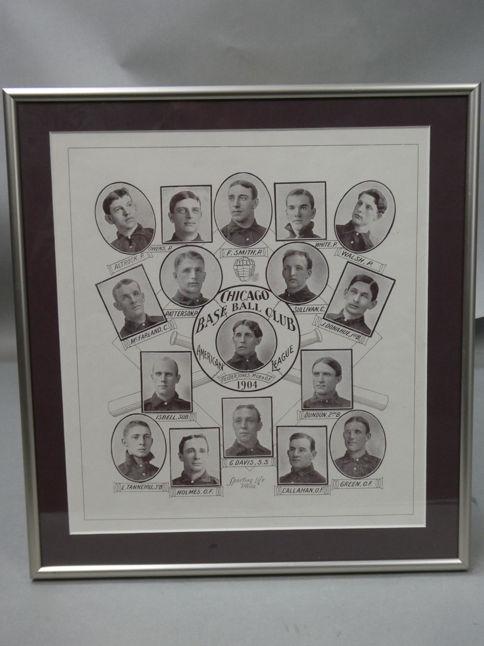 1904 Sporting Life Chicago White Sox American League Baseball Team Portrait Composites w/ COA (1 of 10)