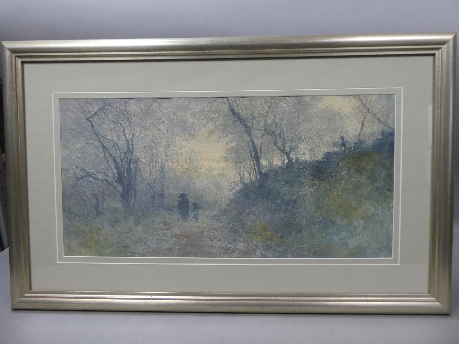 Hiroshi Yoshida Watercolor Painting Travelers on Twilight Path (1 of 15)