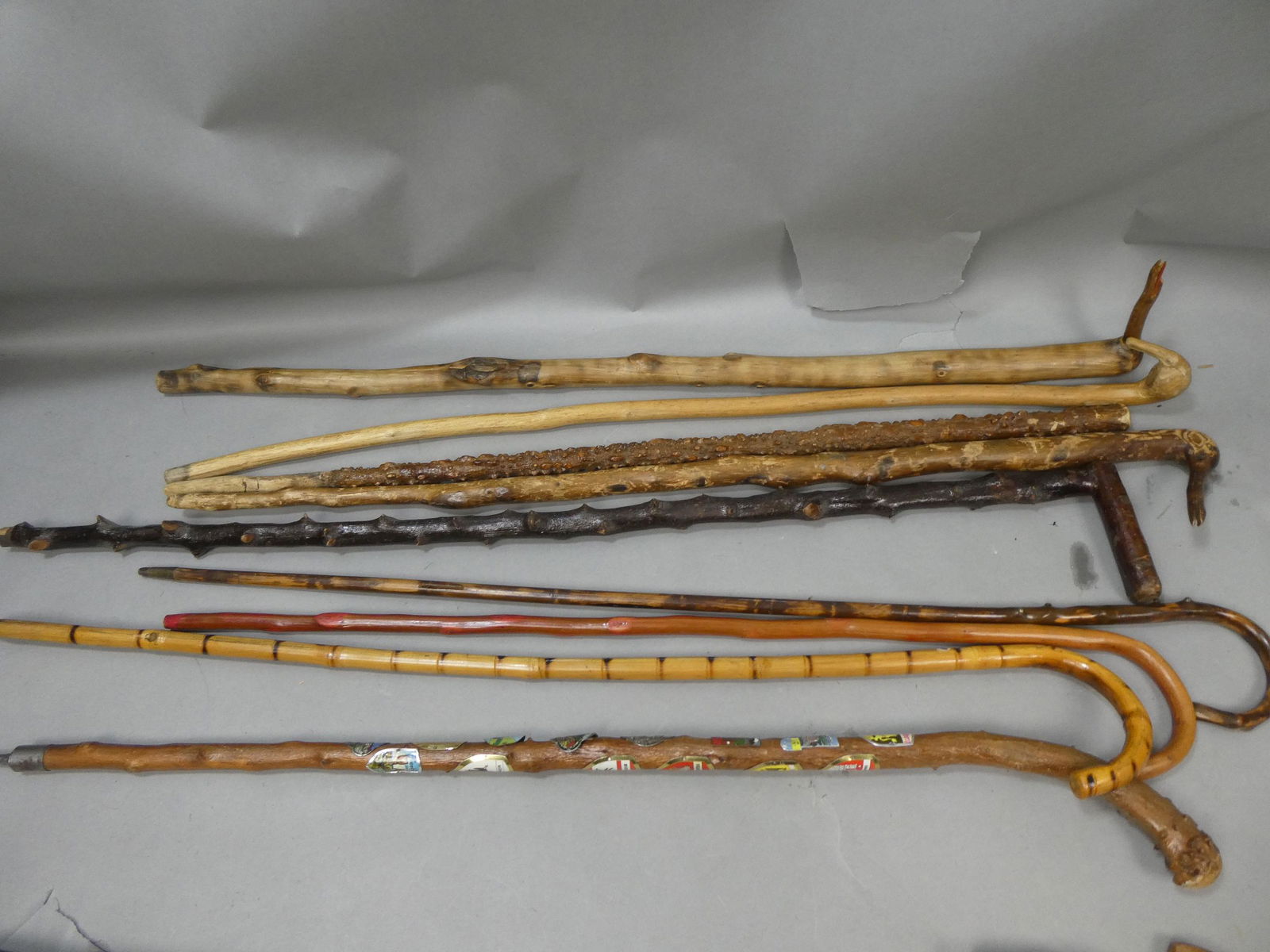 Lot 9 Bamboo Black Forest Native Indian & Bent Wood Walking Stick Canes (1 of 9)