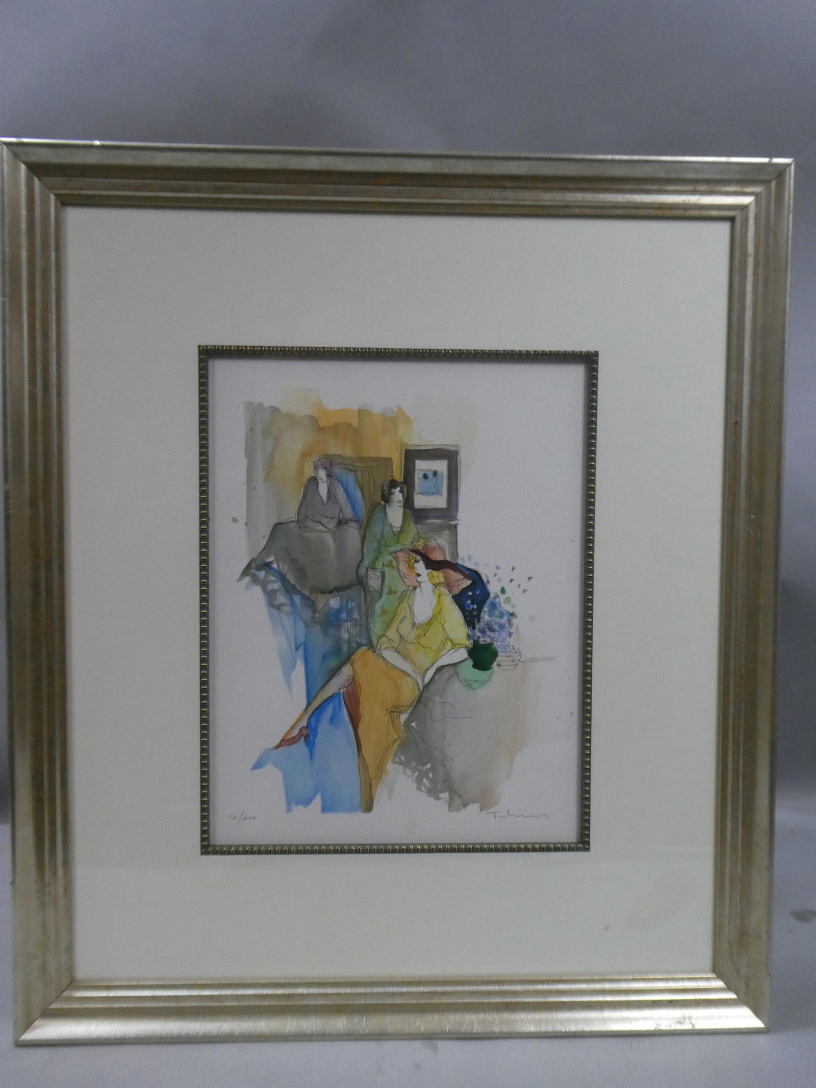 Vintage Itzchak Tarkay Ltd Ed Litho Three Ladies in Repose (1 of 10)