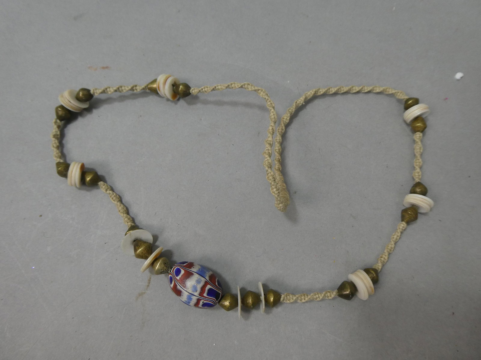 Antique African Trade Metal Bone Venetian Glass Beaded Necklace: Antique African Trade Metal Bone Venetian Glass Beaded Necklace. Measurements in inches: 24 long Condition:Normal wear with age and use Shipping:We offer in-house shipping. Item(s) will be packed afte