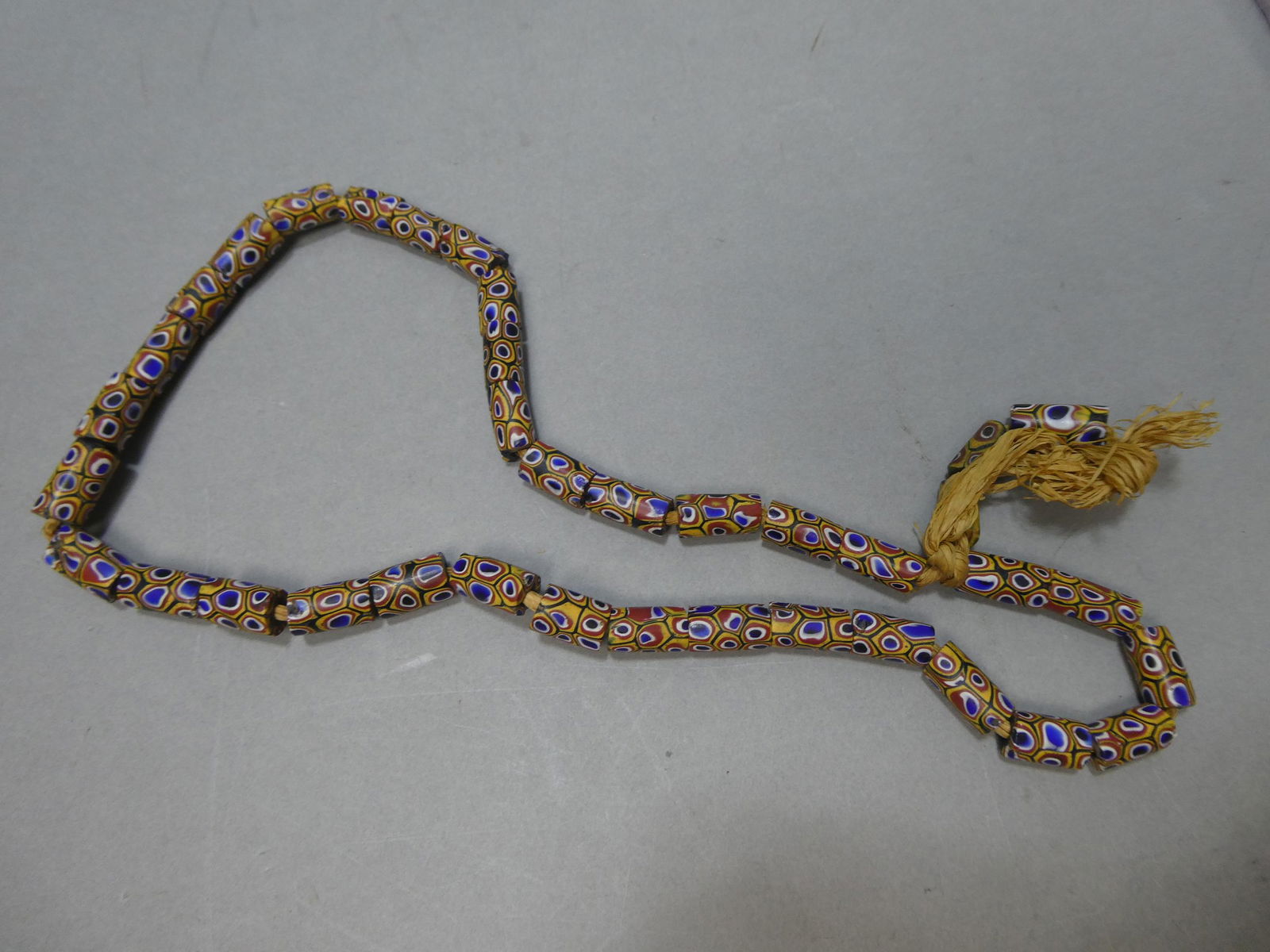 Antique Millefiori Venetian Glass African Trade Large Bead Beaded Necklace (1 of 6)