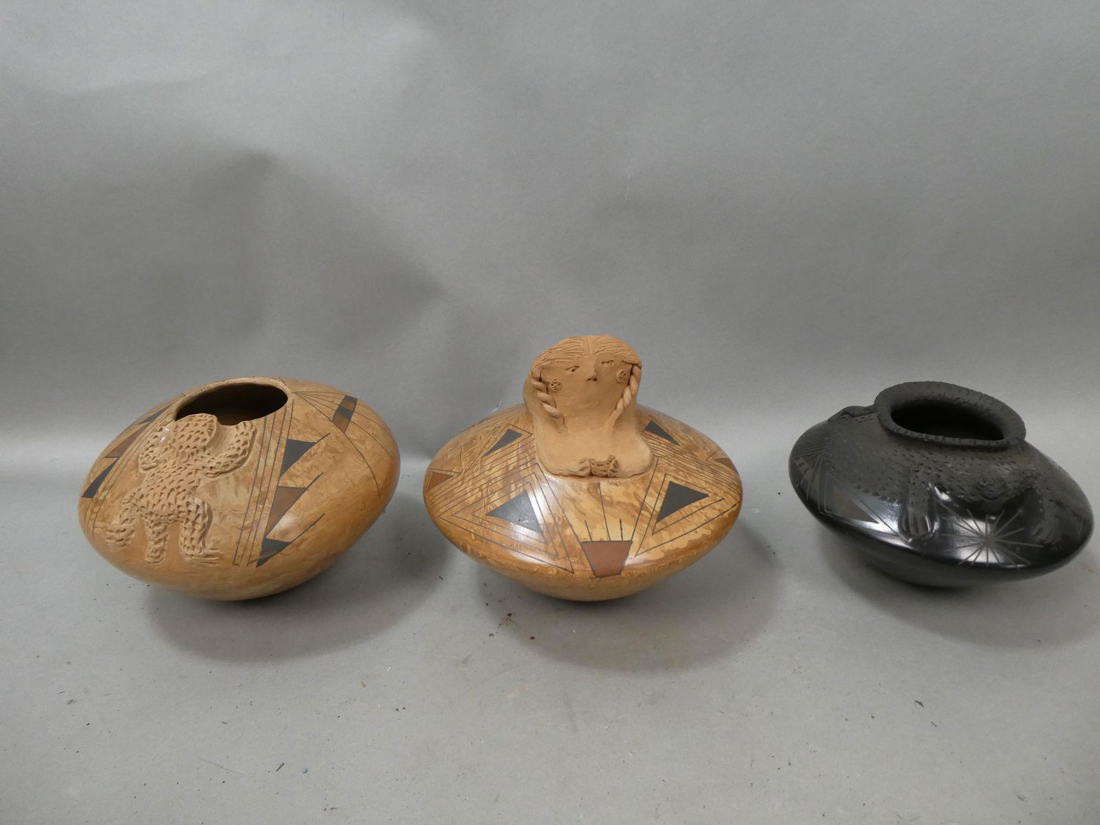 Lot 3 Mata Ortiz Mexico Signed Art Pottery Jars La-Luisa Talavera (1 of 11)