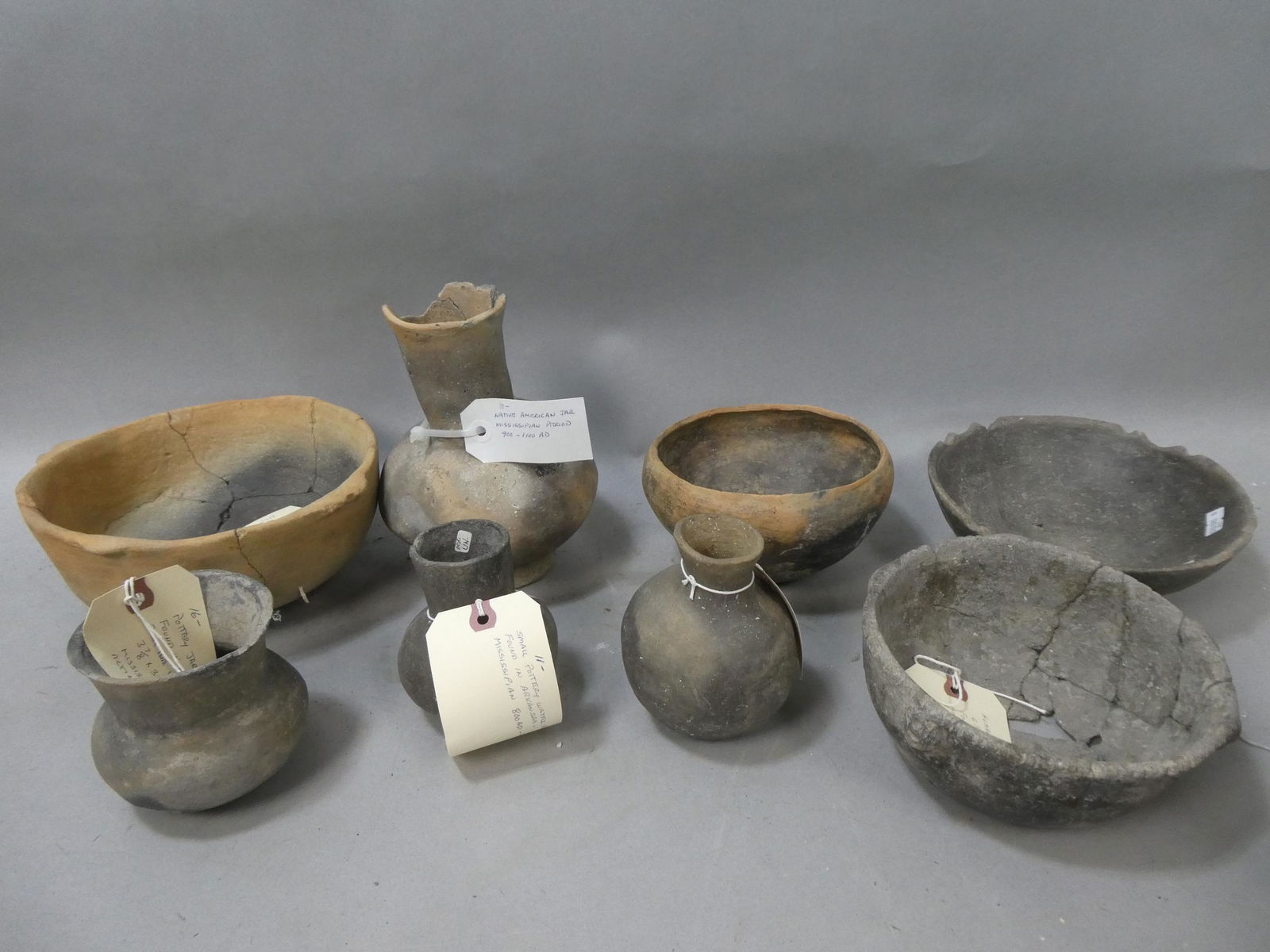 Lot 8 Repro Assorted Ancient American Terra Cotta Pottery Vessels (1 of 10)