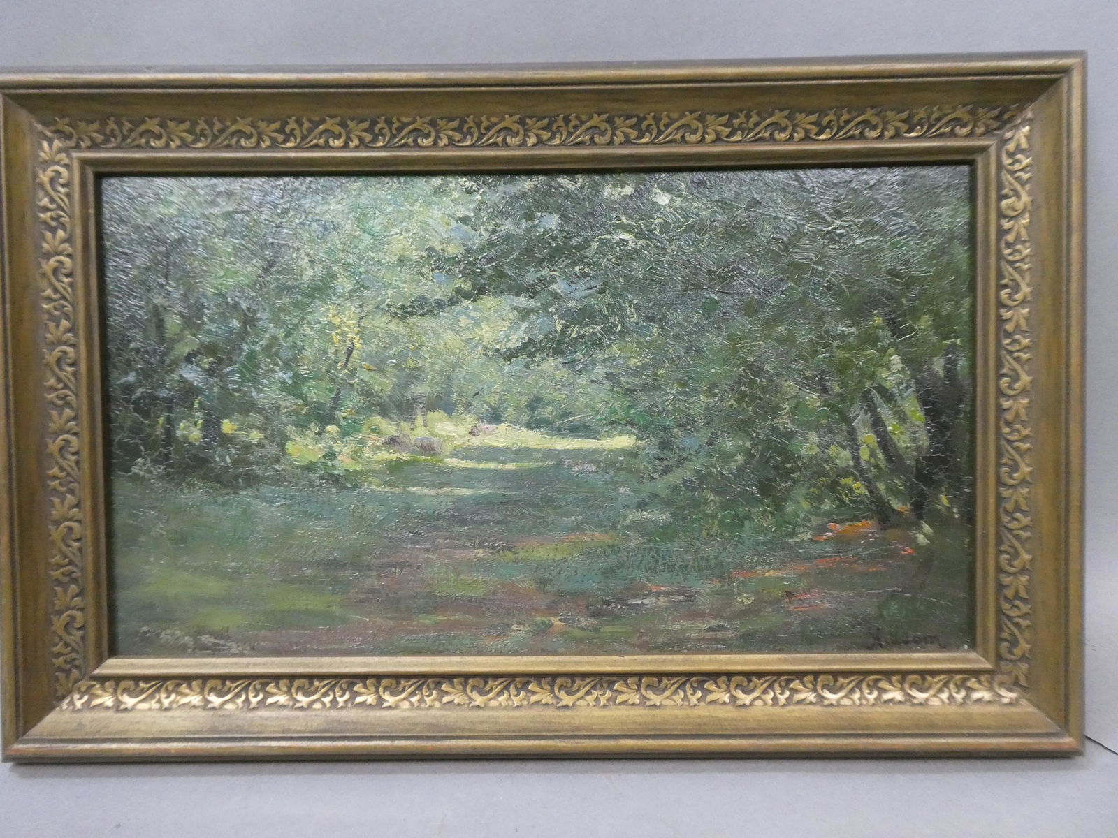 Ralph L Hillbom Forest Scene Oil Painting (1 of 13)