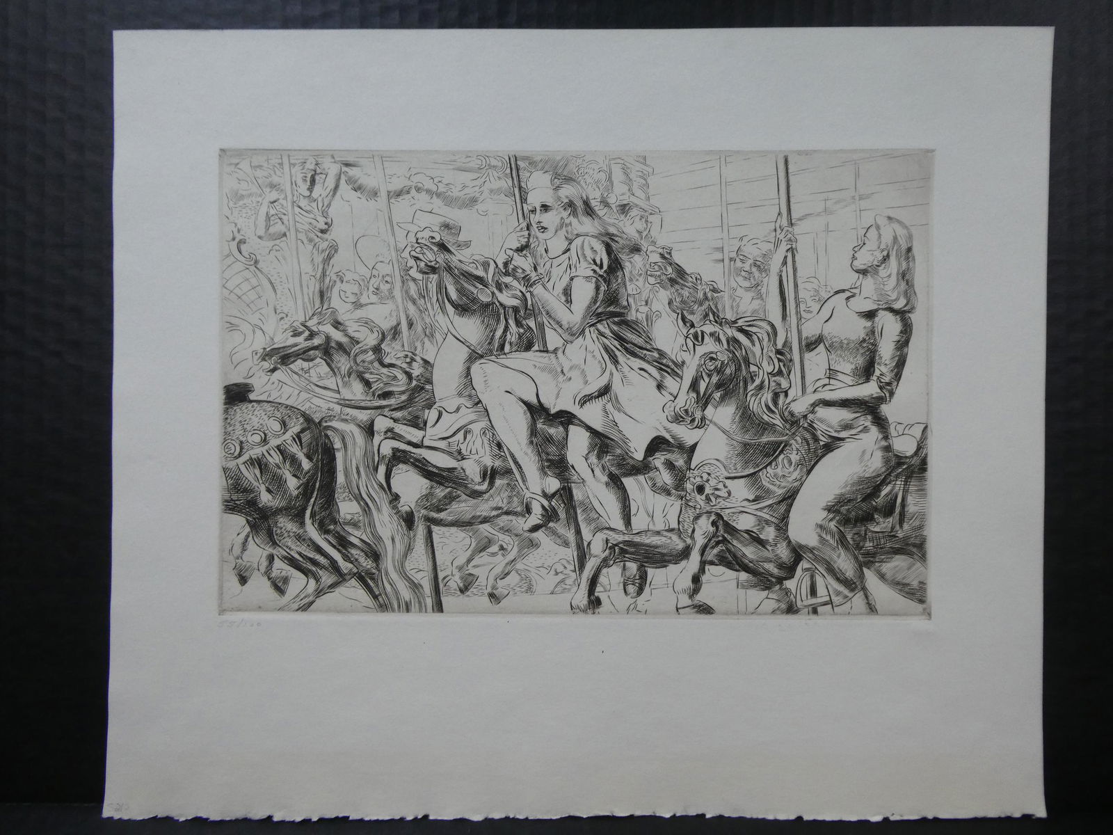 1940 Reginald Marsh  Whitney Museum 55/100 Merry-Go-Round Etching (1 of 11)