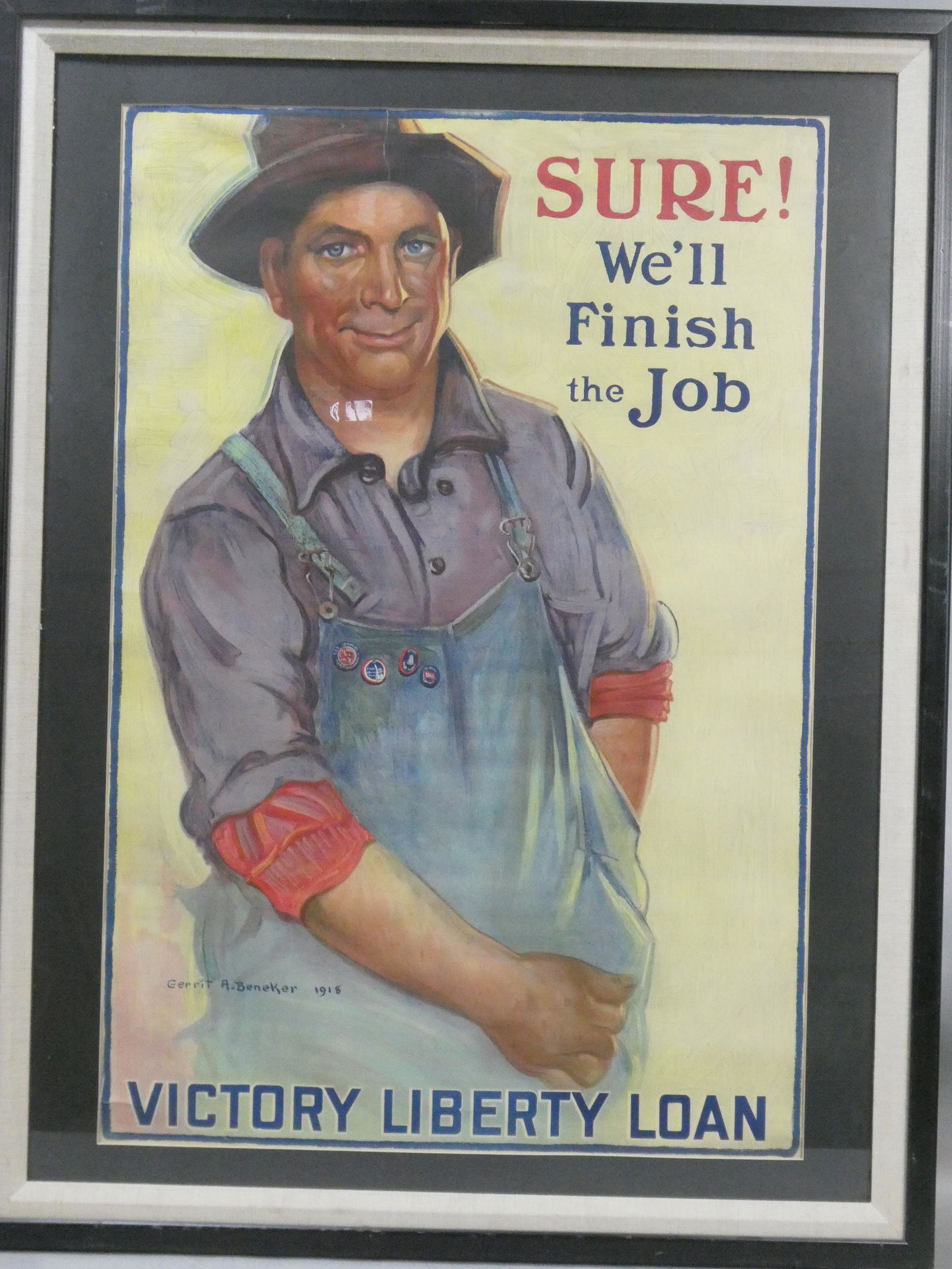 Vintage Framed Print 1918 Gerrit Beneker Sure We'll Finish the Job Victory Liberty Loan Poster (1 of 11)