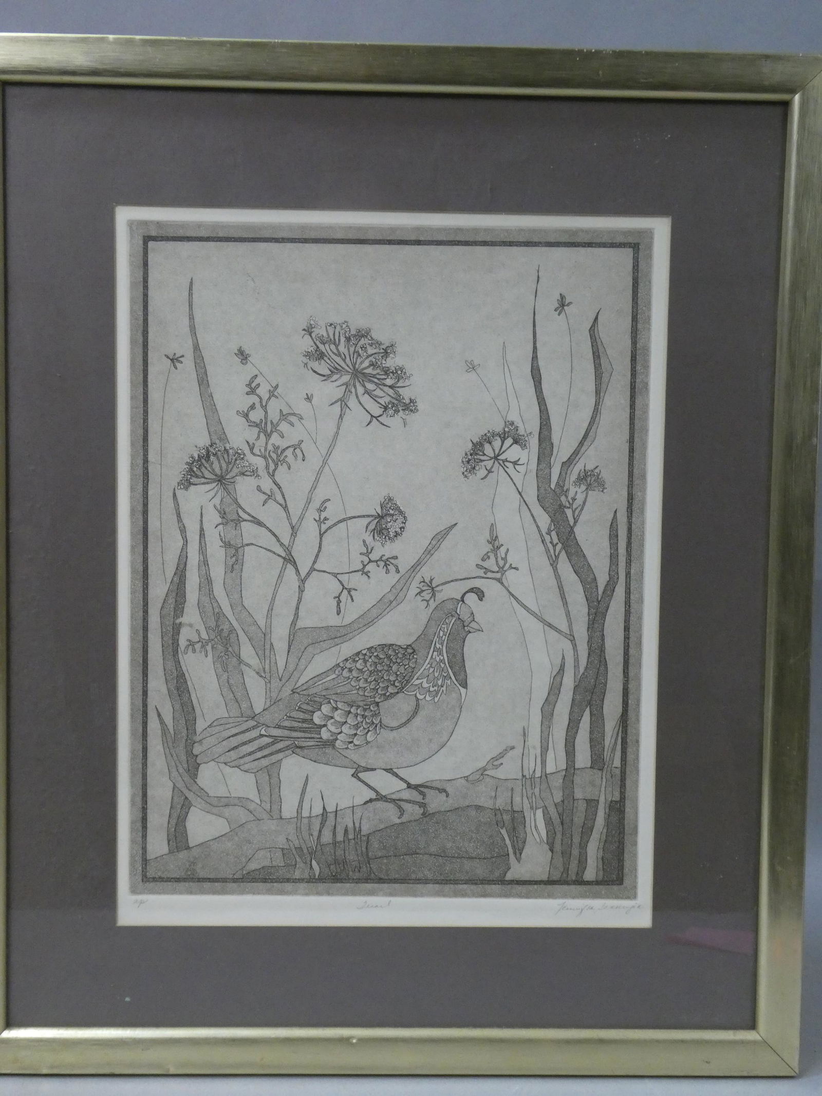 Jennifer Berringer Quail Artist Proof Etching (1 of 13)
