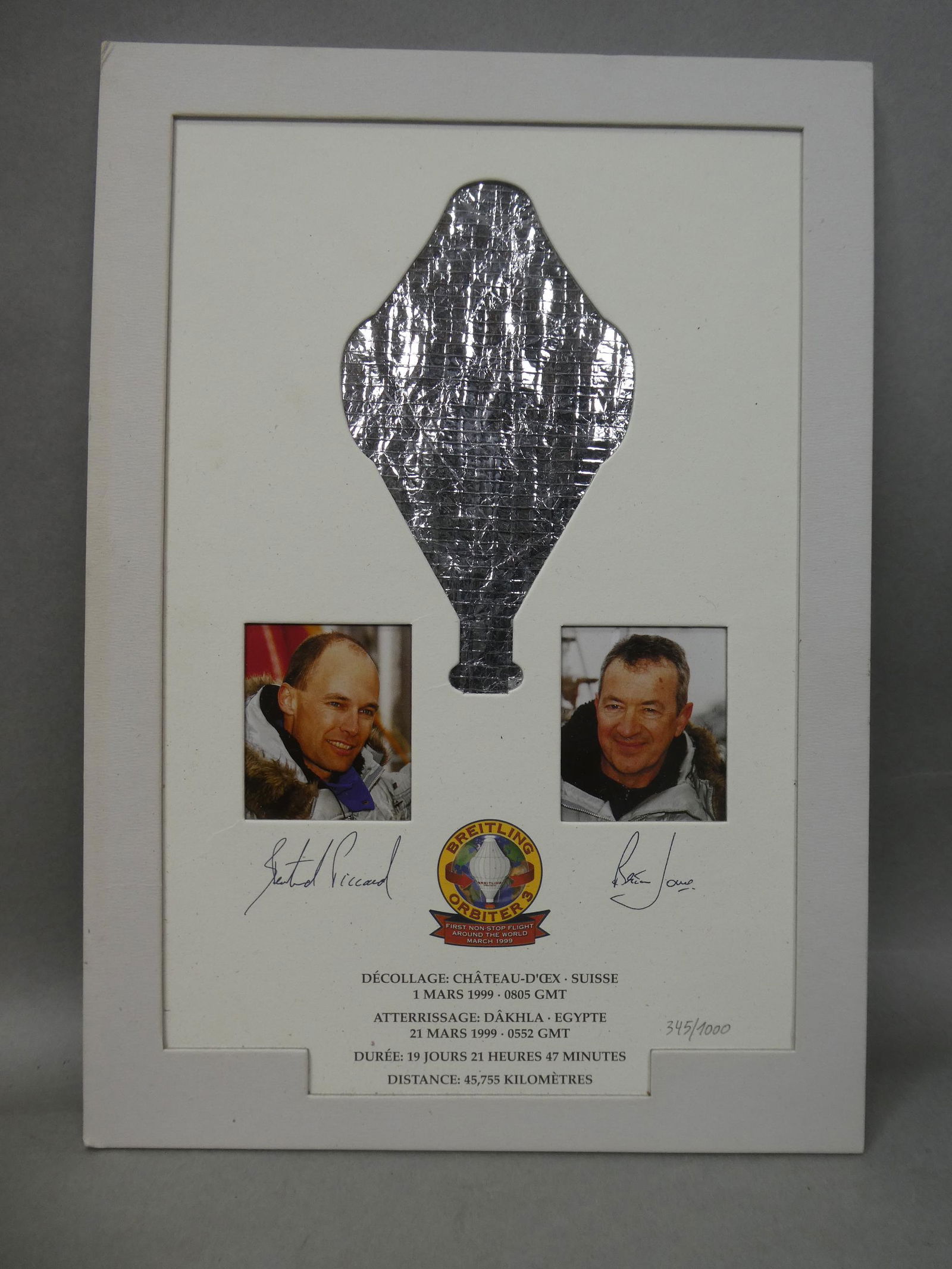 1999 Breitling Orbiter Ltd Ed 3 Autographed Plaque (1 of 9)