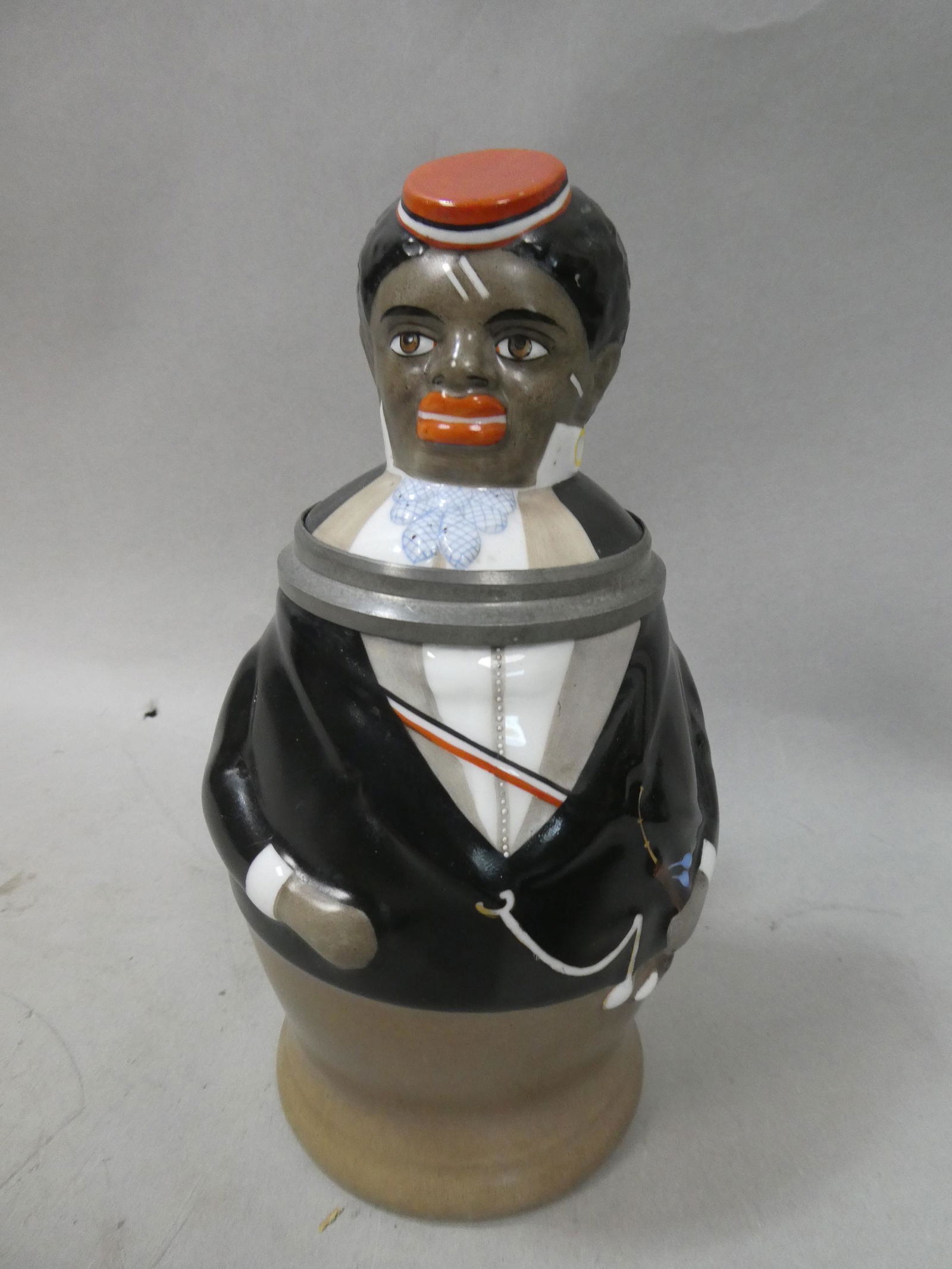 Antique Black Memorabilia Bellhop Beer Stein w/ Lithophane Bottom (1 of 8)