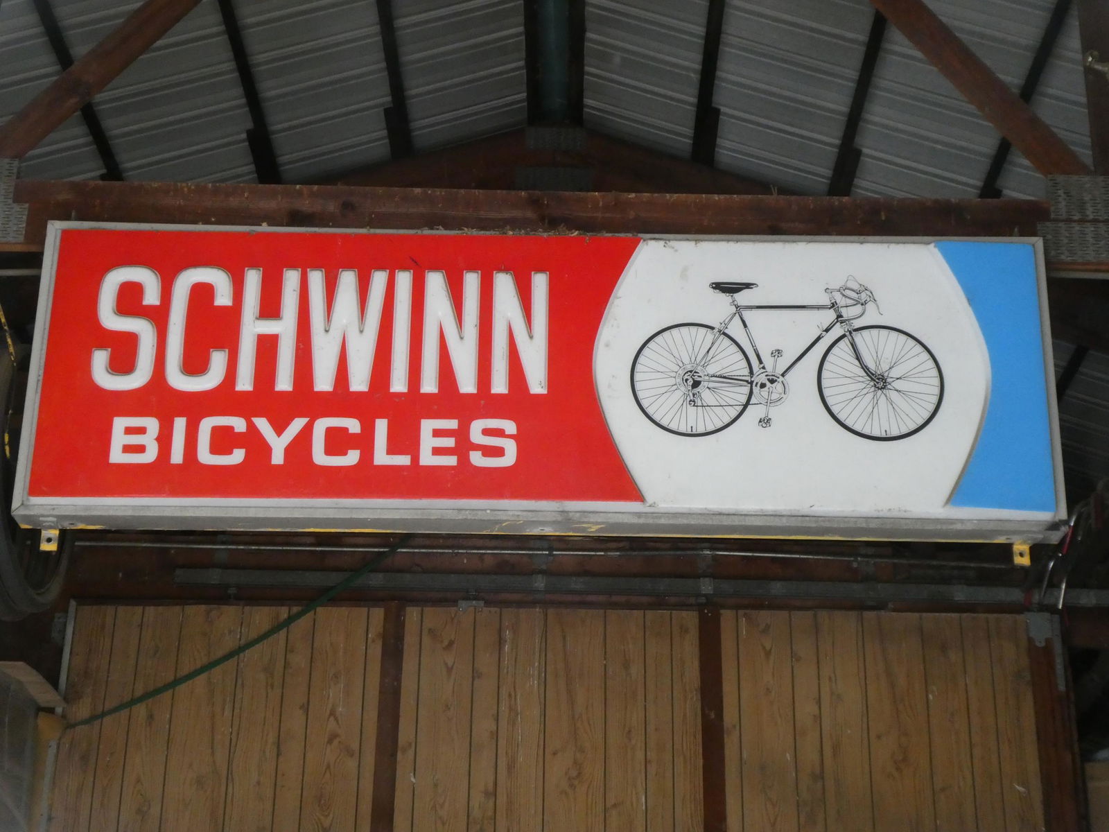 1970's Schwinn 8 Foot Large Embossed Light Up Plastic Dealer Sign (1 of 8)