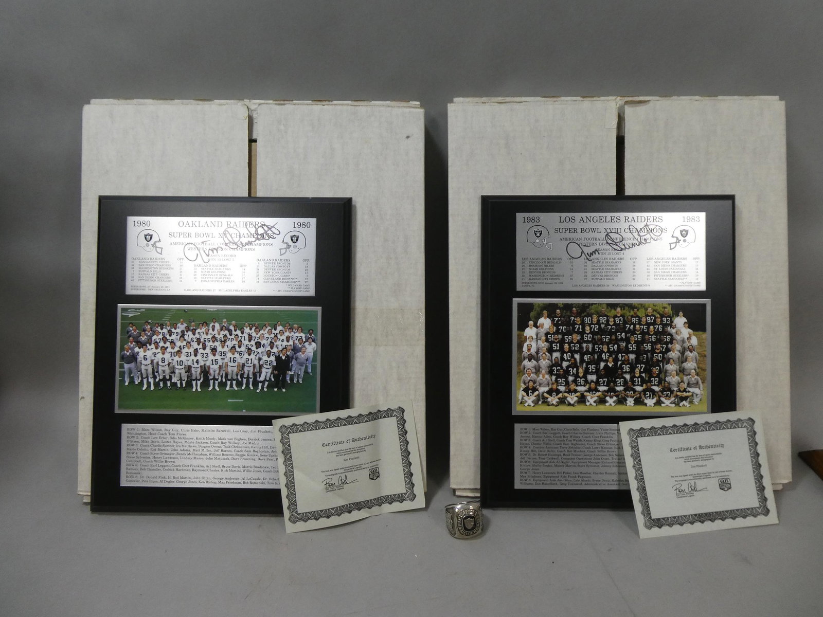 Autographed Jim Plunkett 1980 Oakland Raiders & 1983 Los Angeles Raiders Plaques (1 of 14)