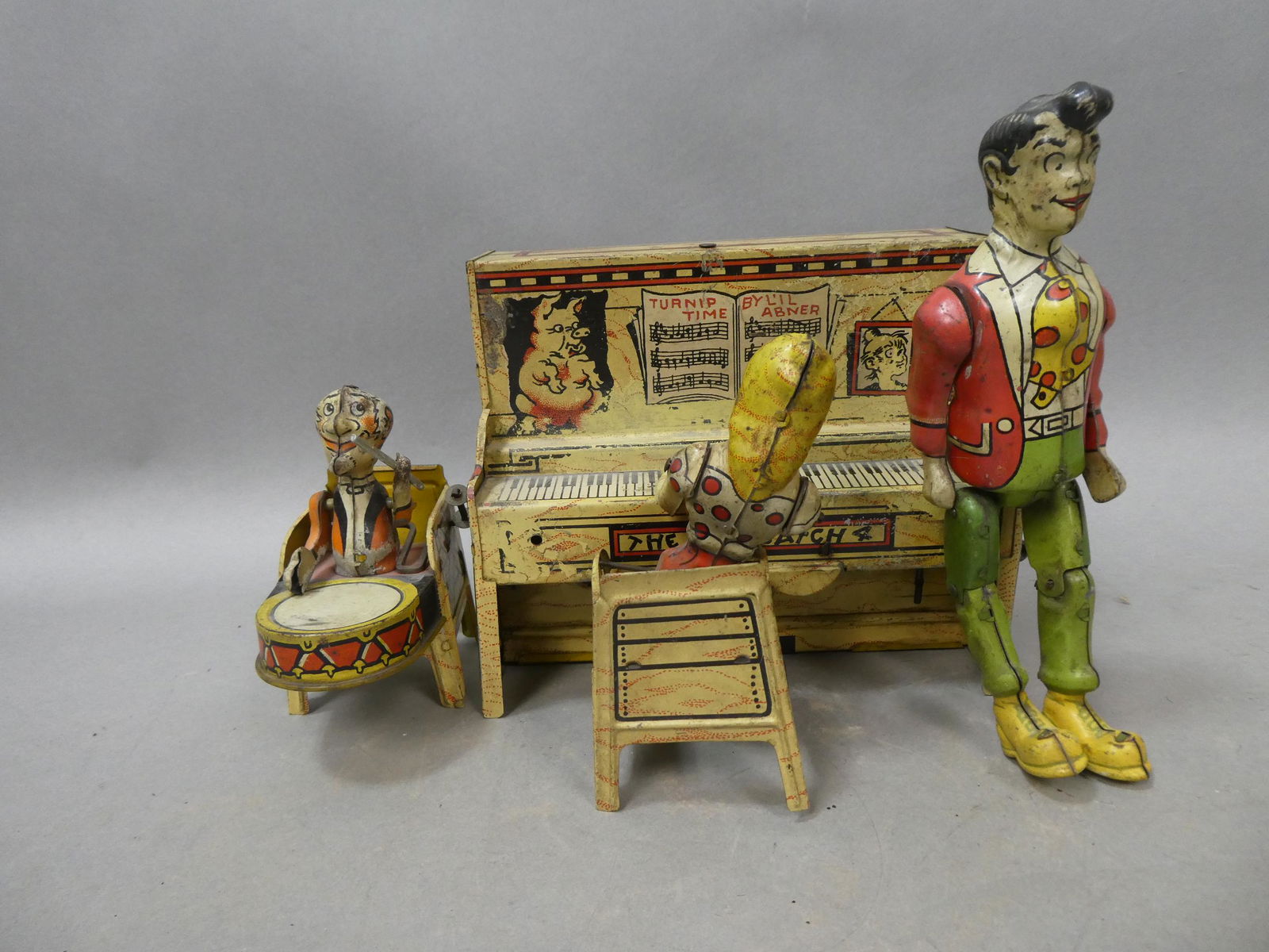1945 Lil Abner & His Dogpatch Band Unique Art Tin Wind-up (1 of 7)