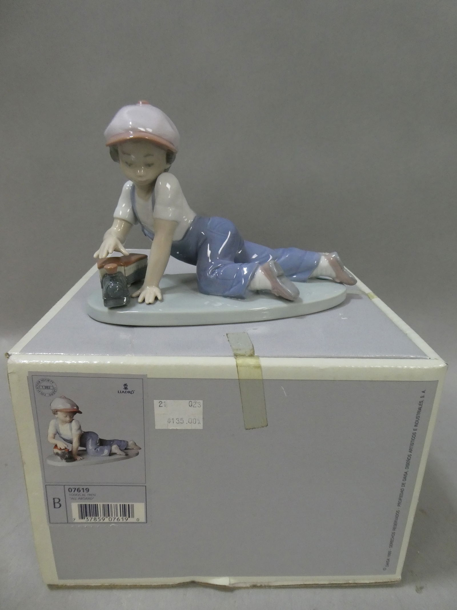 Lladro 7619 All Aboard By w/ Toy Train in Box (1 of 7)