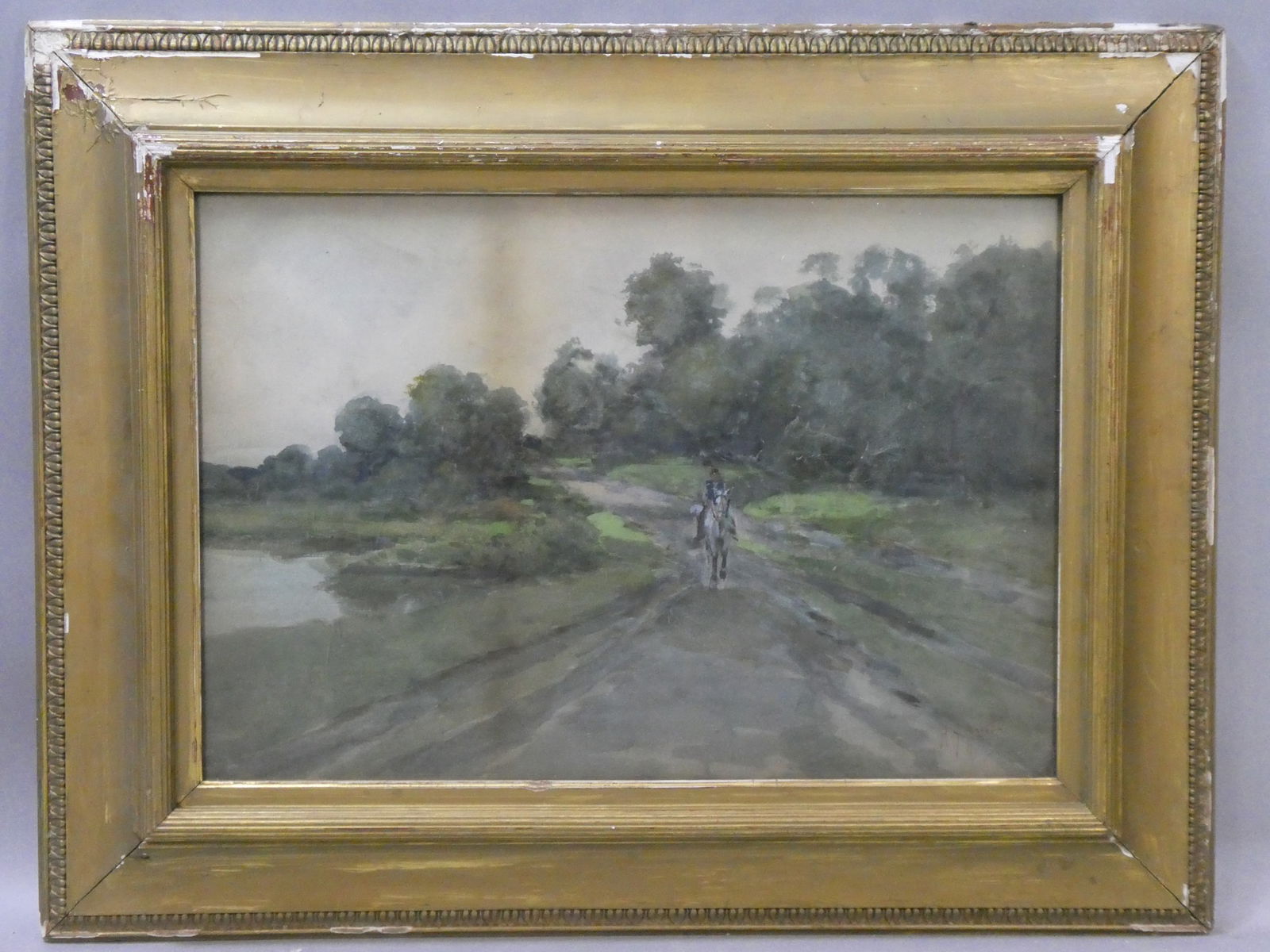 Hardesty Gilmore Maratta Man on Horse in Field Watercolor Painting (1 of 9)