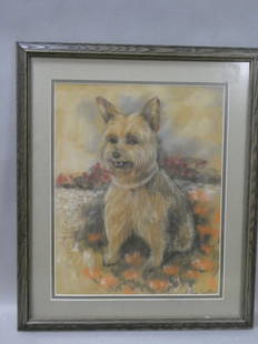 Arthur Smith Signed Dog Pastel Painting: Arthur Smith Signed Dog Pastel Painting framed under glass. Signed lower right and dated 05. Measurements in inches: 26 x 22, image: 18 1/2 x 14 1/2 Condition:Good with no problems Shipping:We offer i