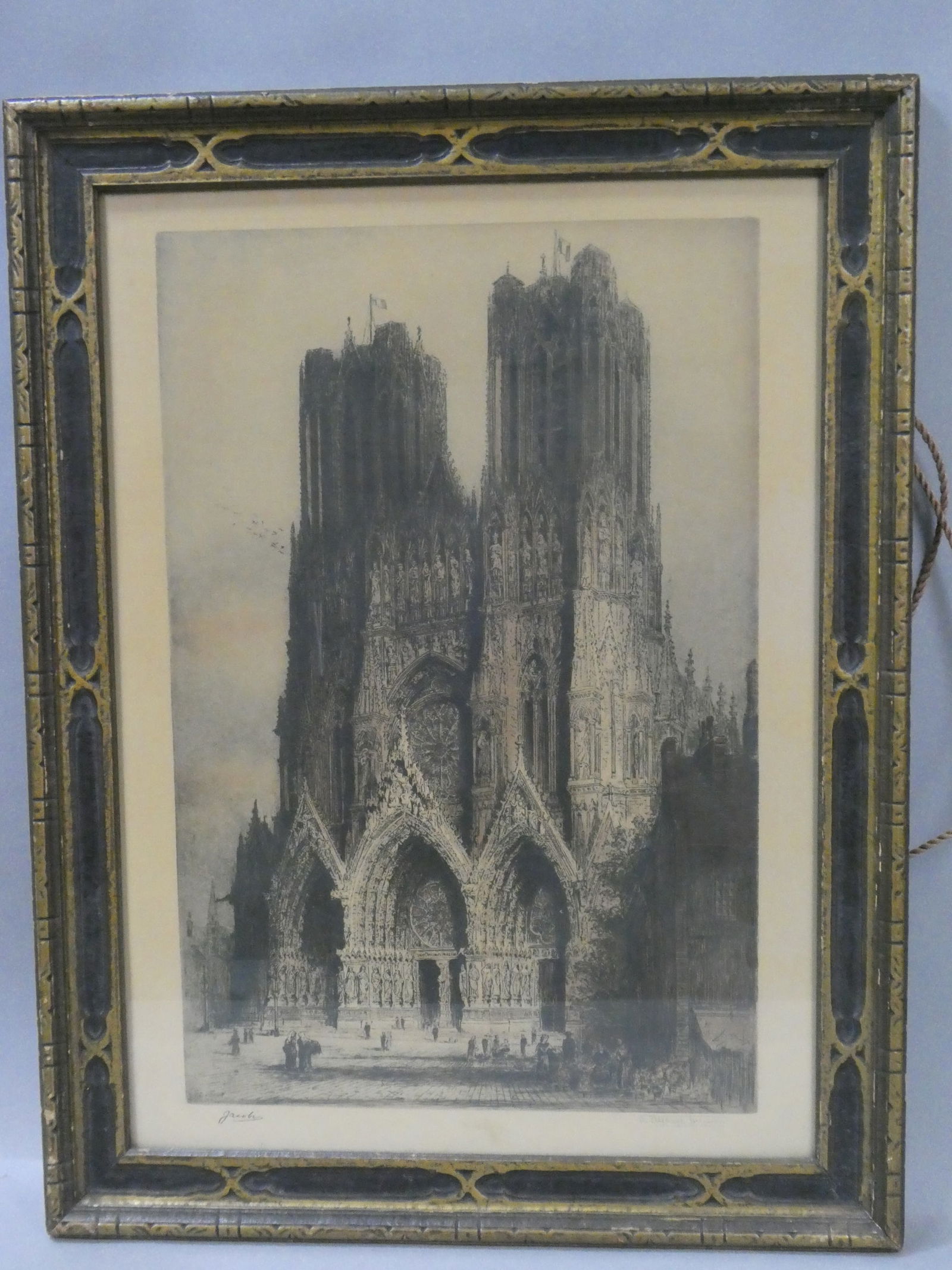 1920's J Alphege Brewer Photomechancal Re-proof of Reims Cathedral France (1 of 12)