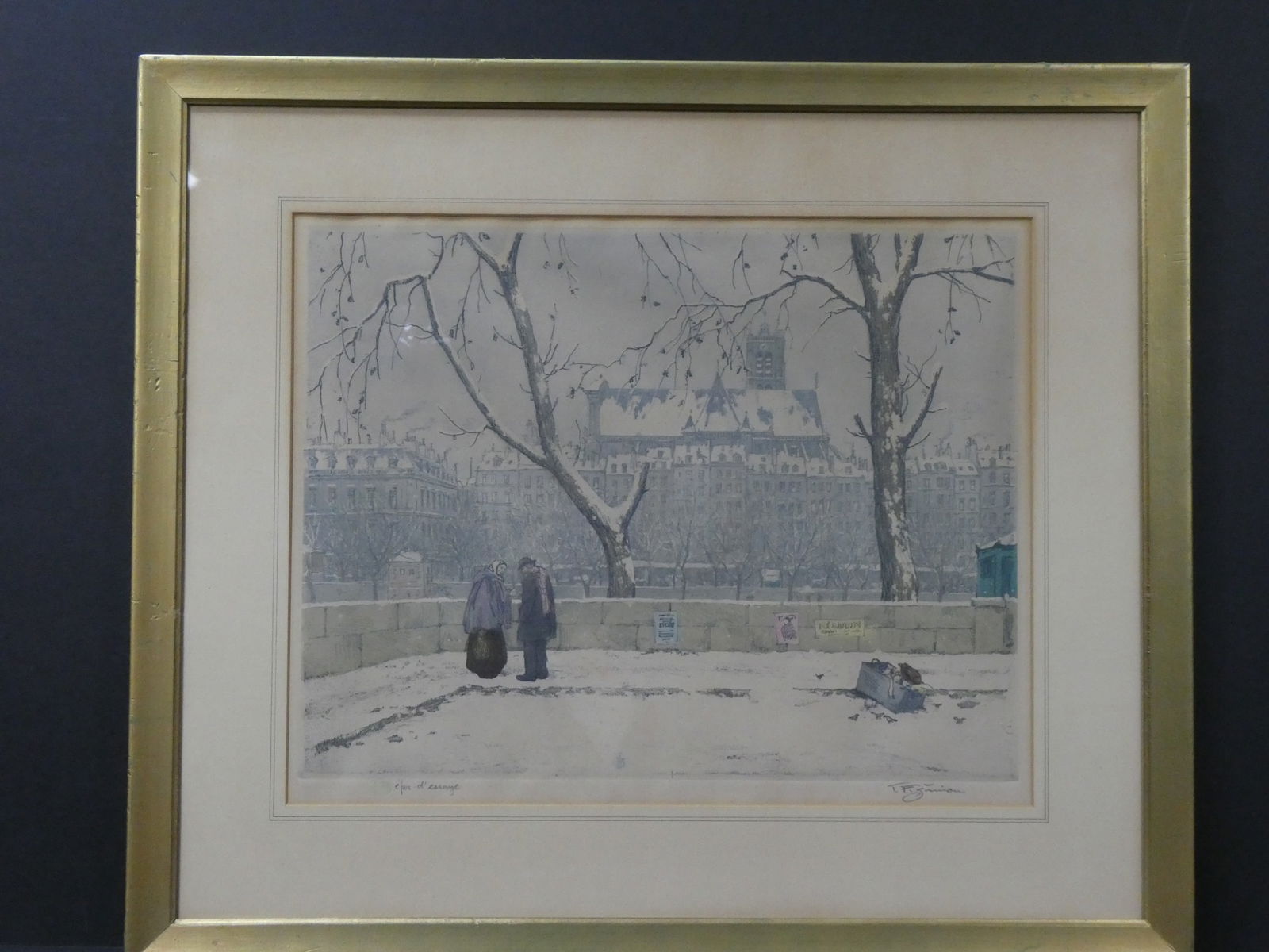 1924 TF Tavik Frantisek Simon Color Etching of Paris Quai d Anjou (1 of 15)