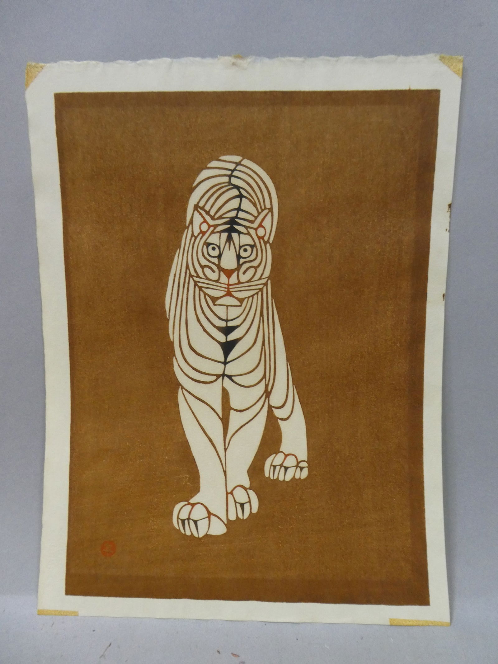 1960's Inagaki Toshijiro Japanese Woodblock Print of Tiger (1 of 8)