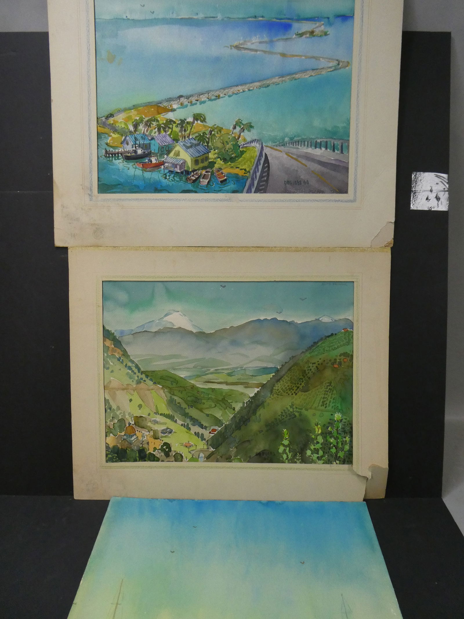 Lot 3 Vintage 1960-70's Signed Douglas Watercolor Paintings Ecuador etc (1 of 18)