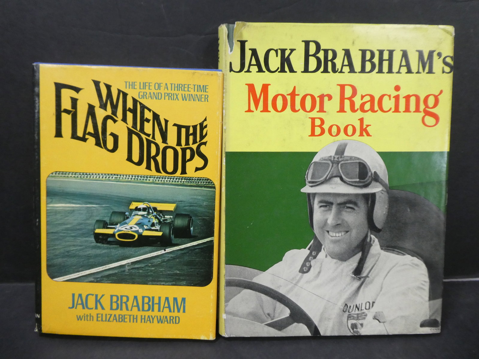 2 Autographed Jack Brabham Books Motor Racing Book & When the Flag Drops (1 of 8)