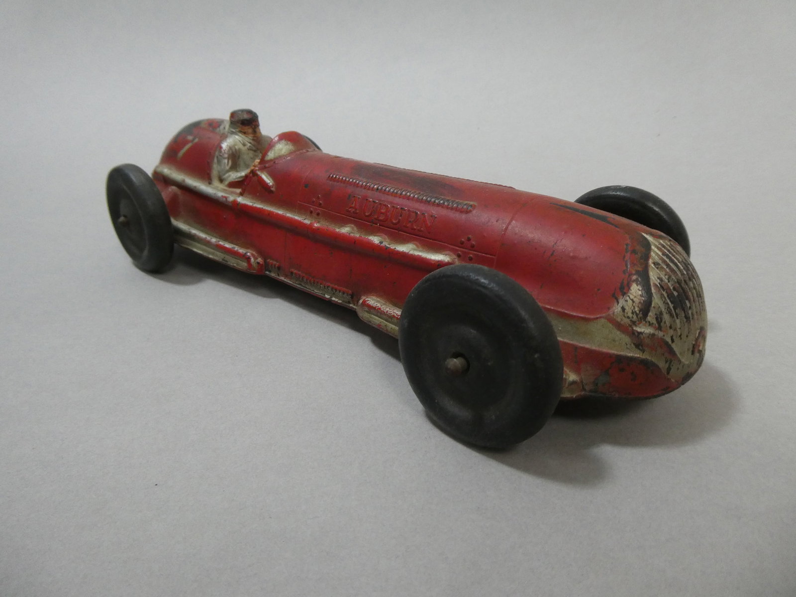 Vintage Auburn Rubber Red Toy Indy Race Car Made in USA #7 (1 of 5)