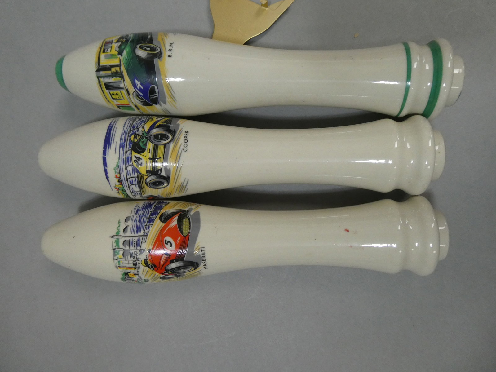 Lot 3 Race Car Pottery Beer Keg Handles Taps Maserati  BRM Cooper (1 of 7)
