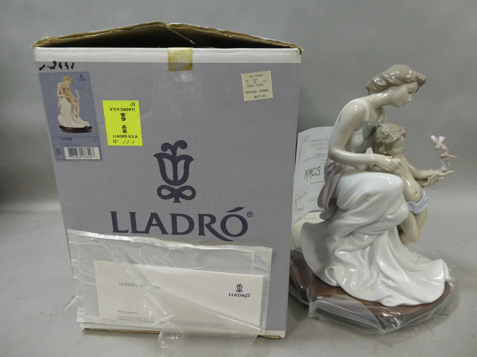 Lladro 7649 Where Love Begins Figurine in Box Mother & Child: Lladro 7649 Where Love Begins Figurine in Box Mother & Child. Measurements in inches: 13 high Condition:Good with no chips, cracks or repairs Shipping:We offer in-house shipping. Item(s) will be packe