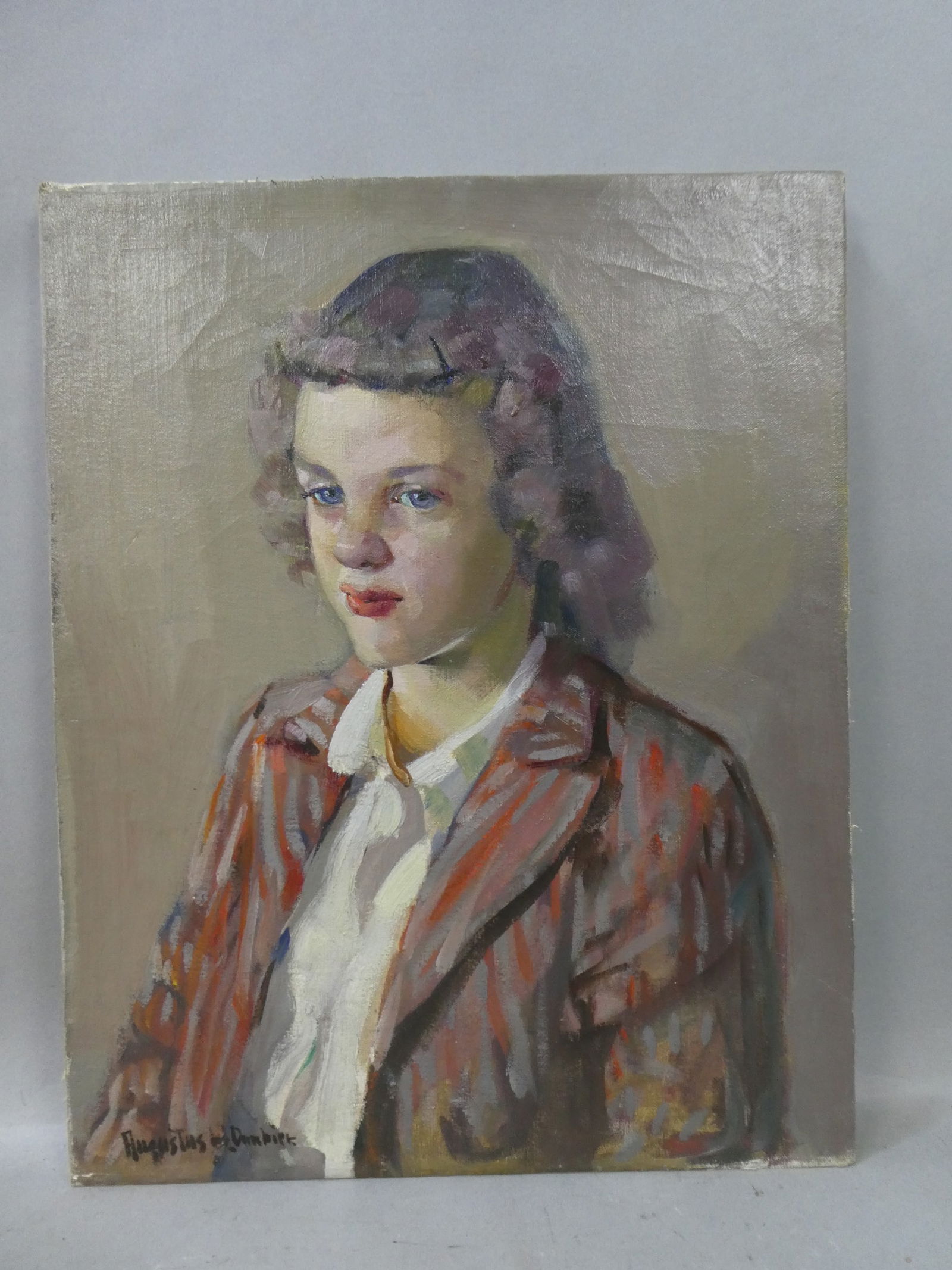 Augustus William Dunbier Portrait of Young Girl Oil Painting (1 of 12)