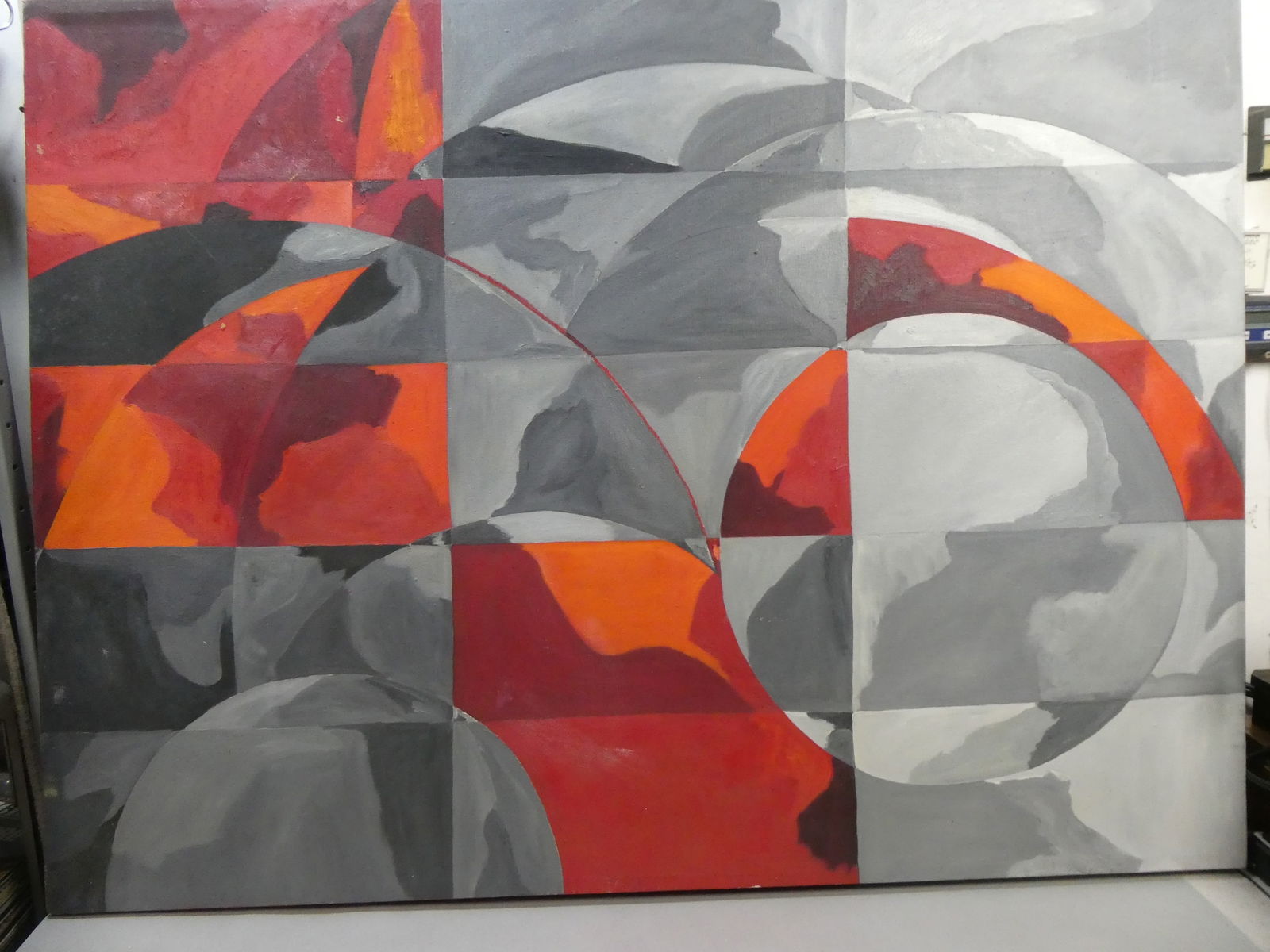 HUGE 1965 Thompson Tree Variation #4 modern Art Oil Painting (1 of 14)